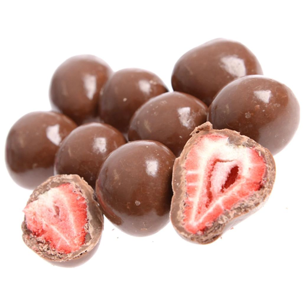 Choc Coated Freeze Dried Strawberries - Milk