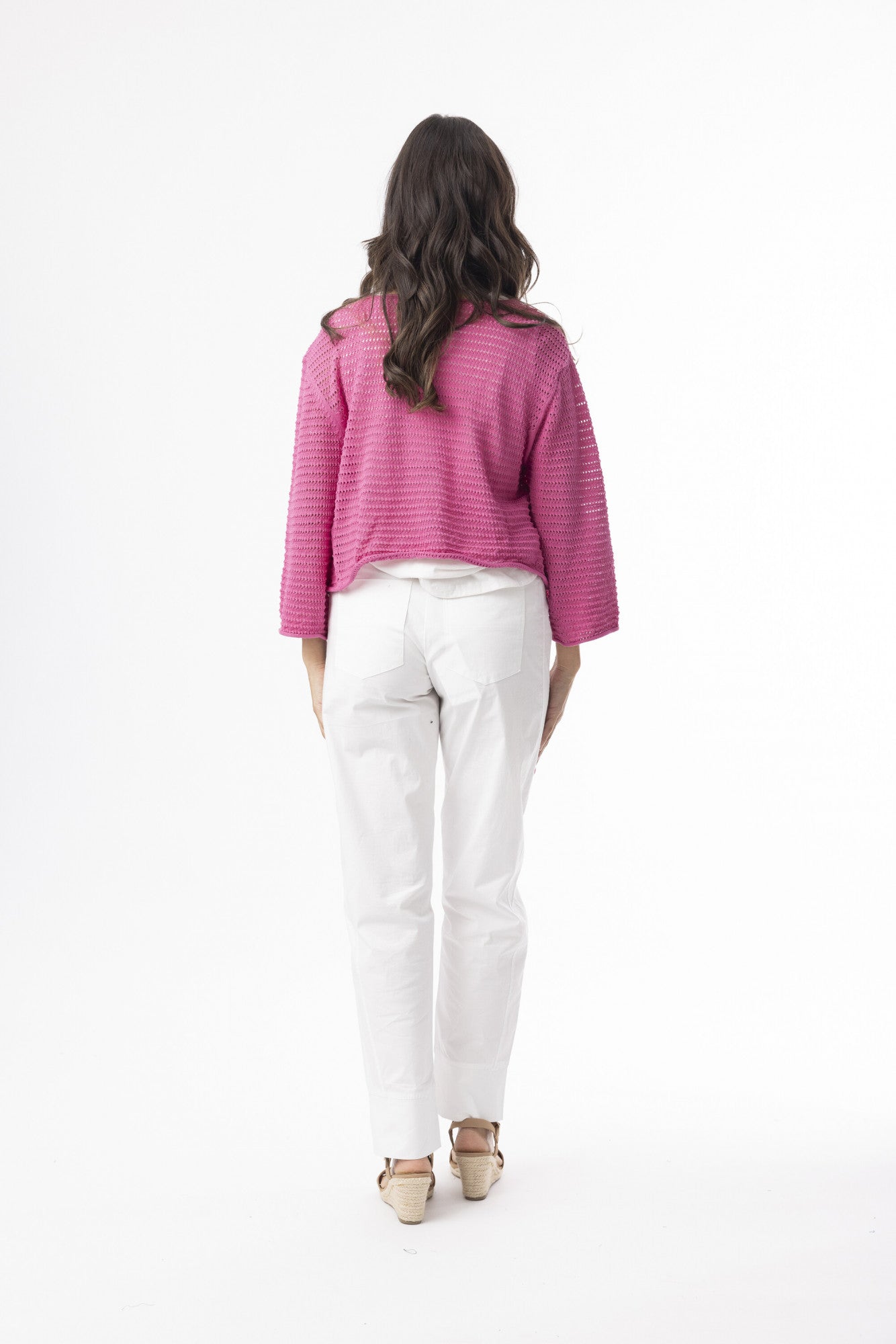 Knit Essentials Tie Shrug by Orientique - Pink