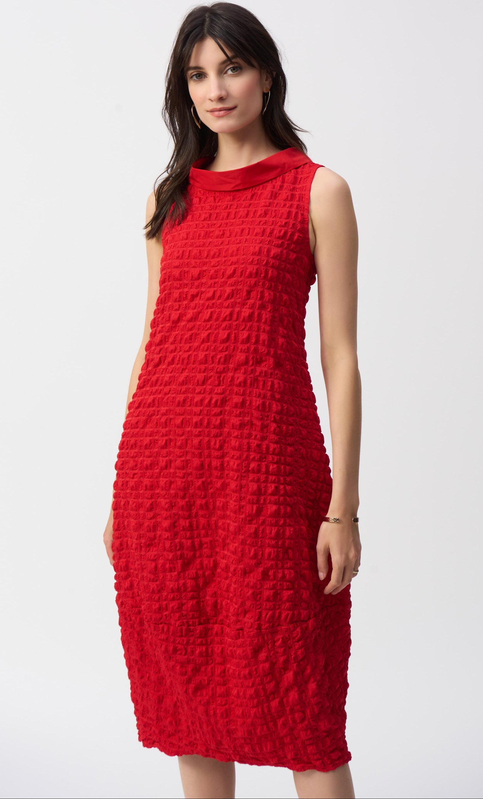 Textured Woven Sleeveless Cocoon Dress by Joseph Ribkoff