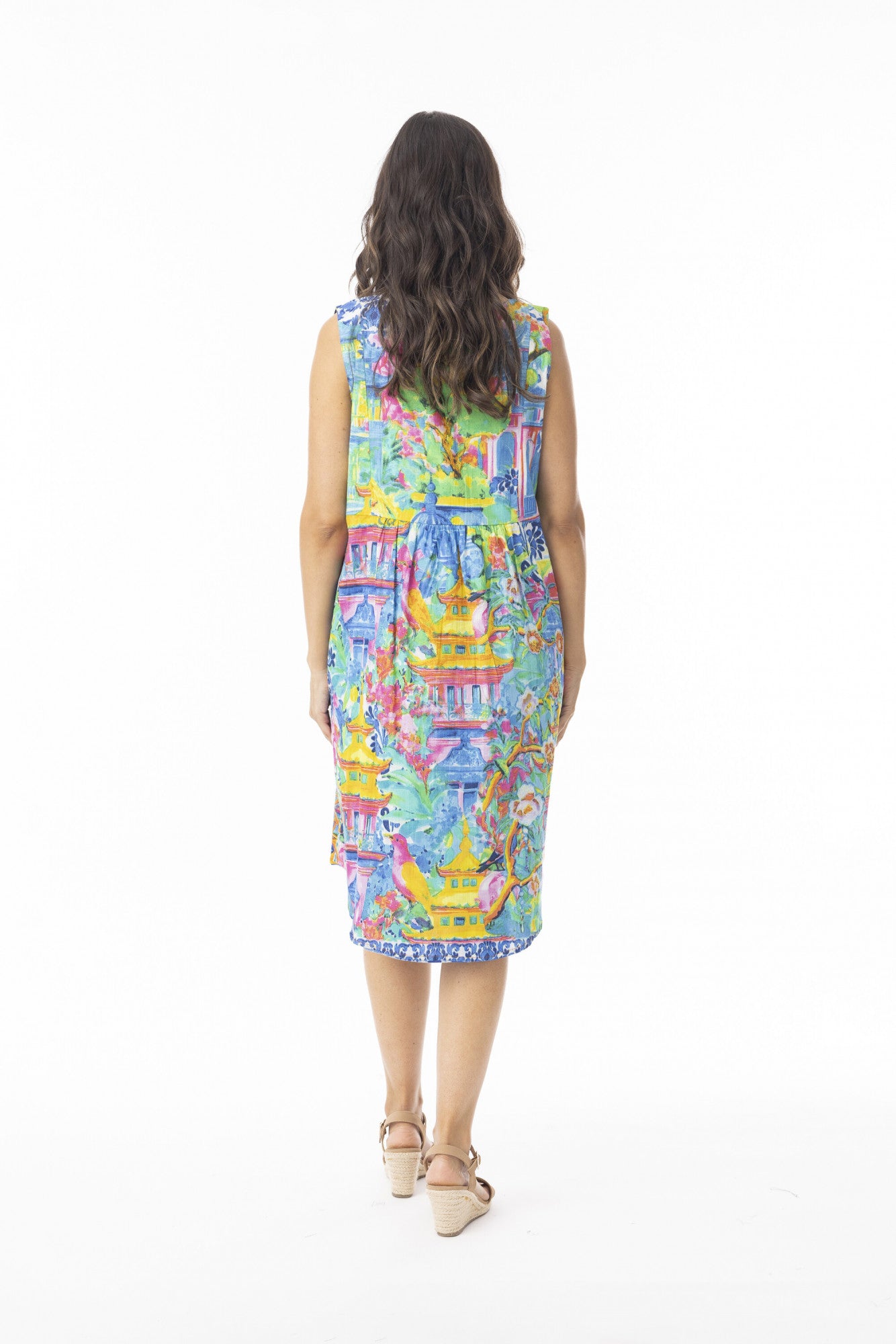 Okayama Shift Dress by Orientique - Print