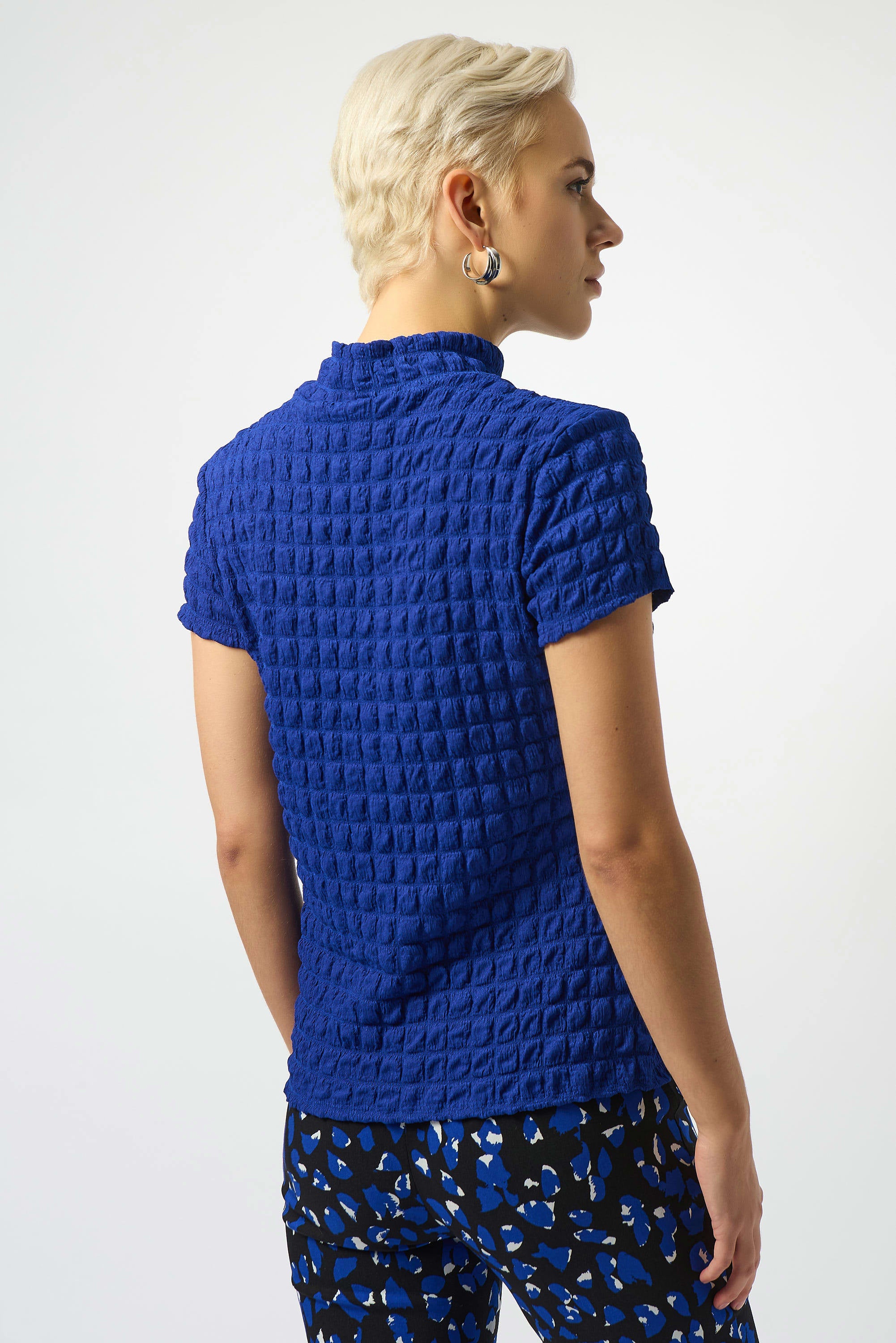 Textured Knit Fitted Top by Joseph Ribkoff -Royal Sapphire
