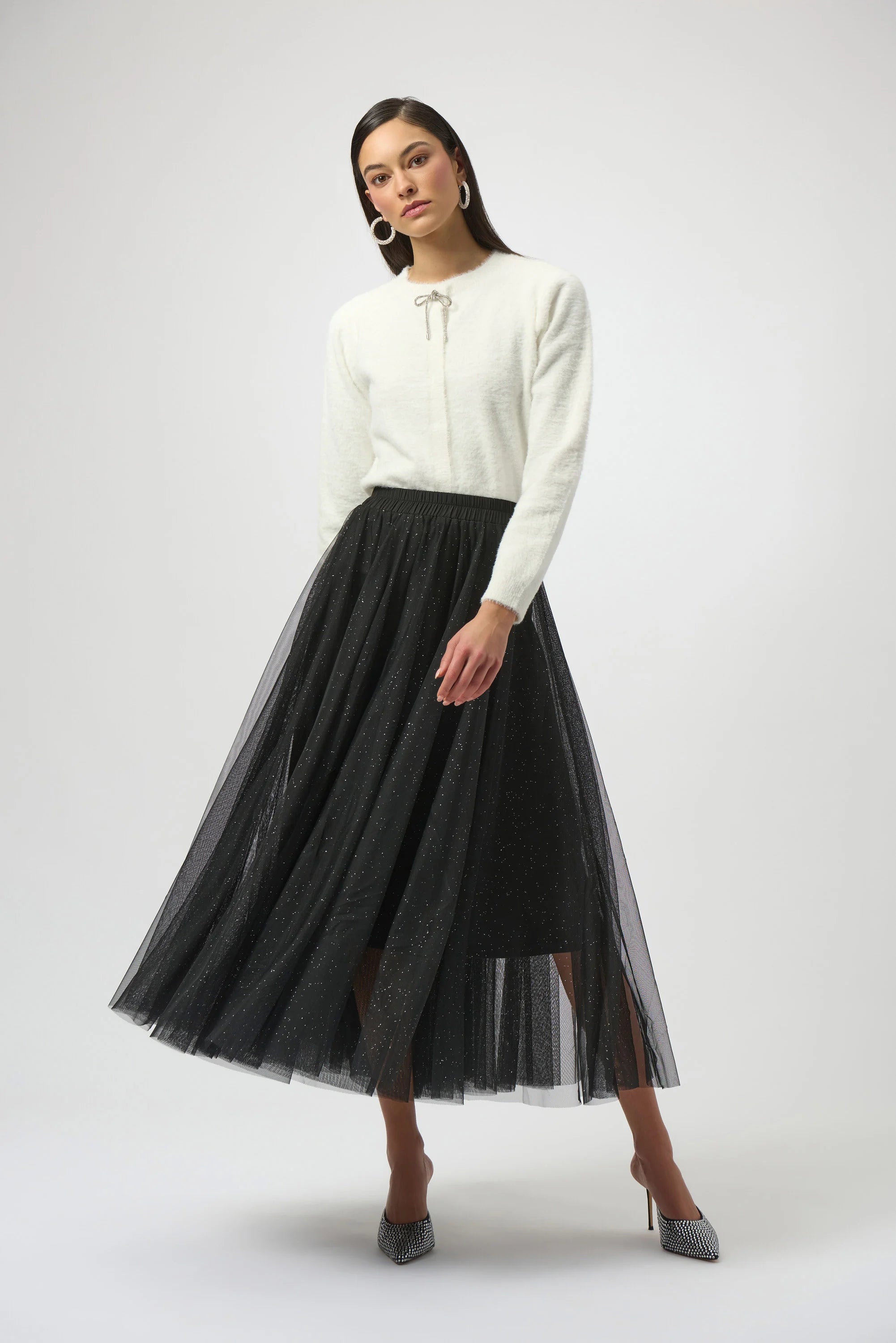 Tulle Flared Skirt by Joseph Ribkoff - Black