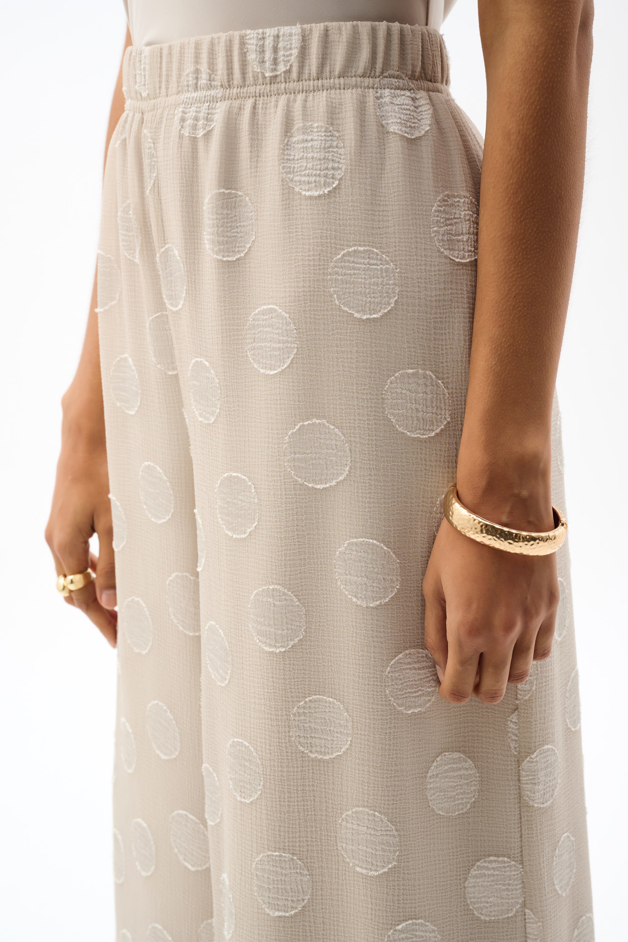 Chiffon Jacquard Dot Print Wide Leg Pants by Joseph Ribkoff