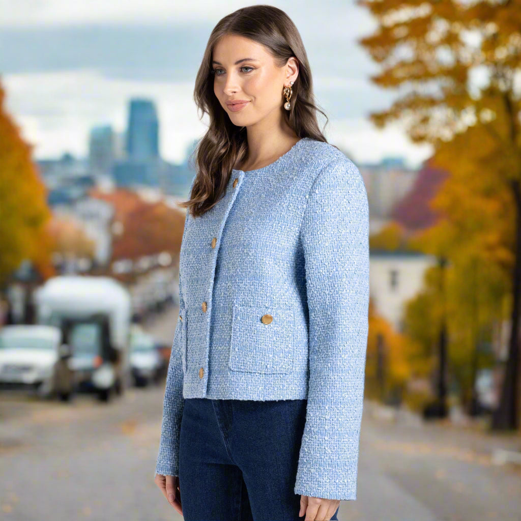 Crop boucle jacket by Two-T's