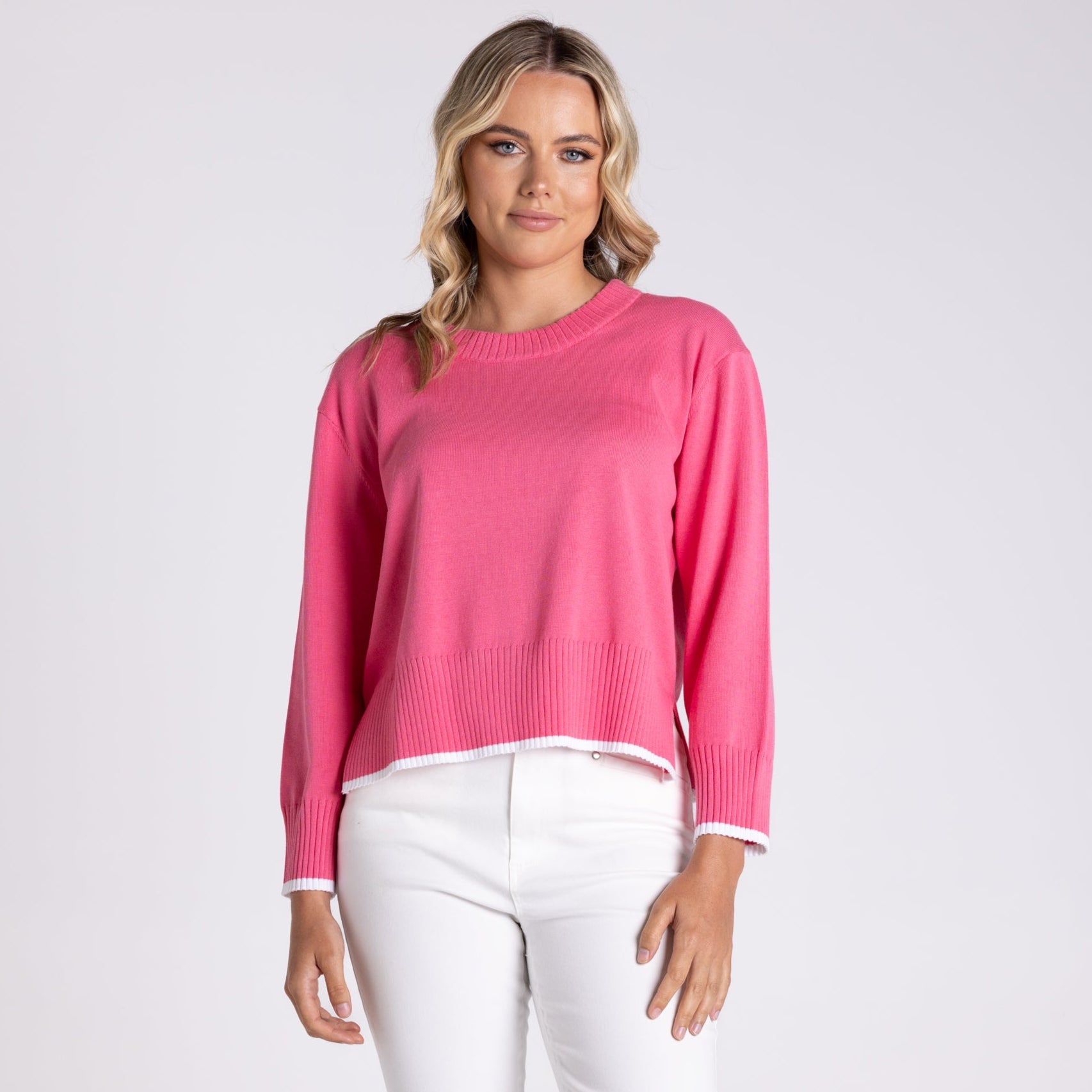 Boxy Knit by Two-T's - Flamingo