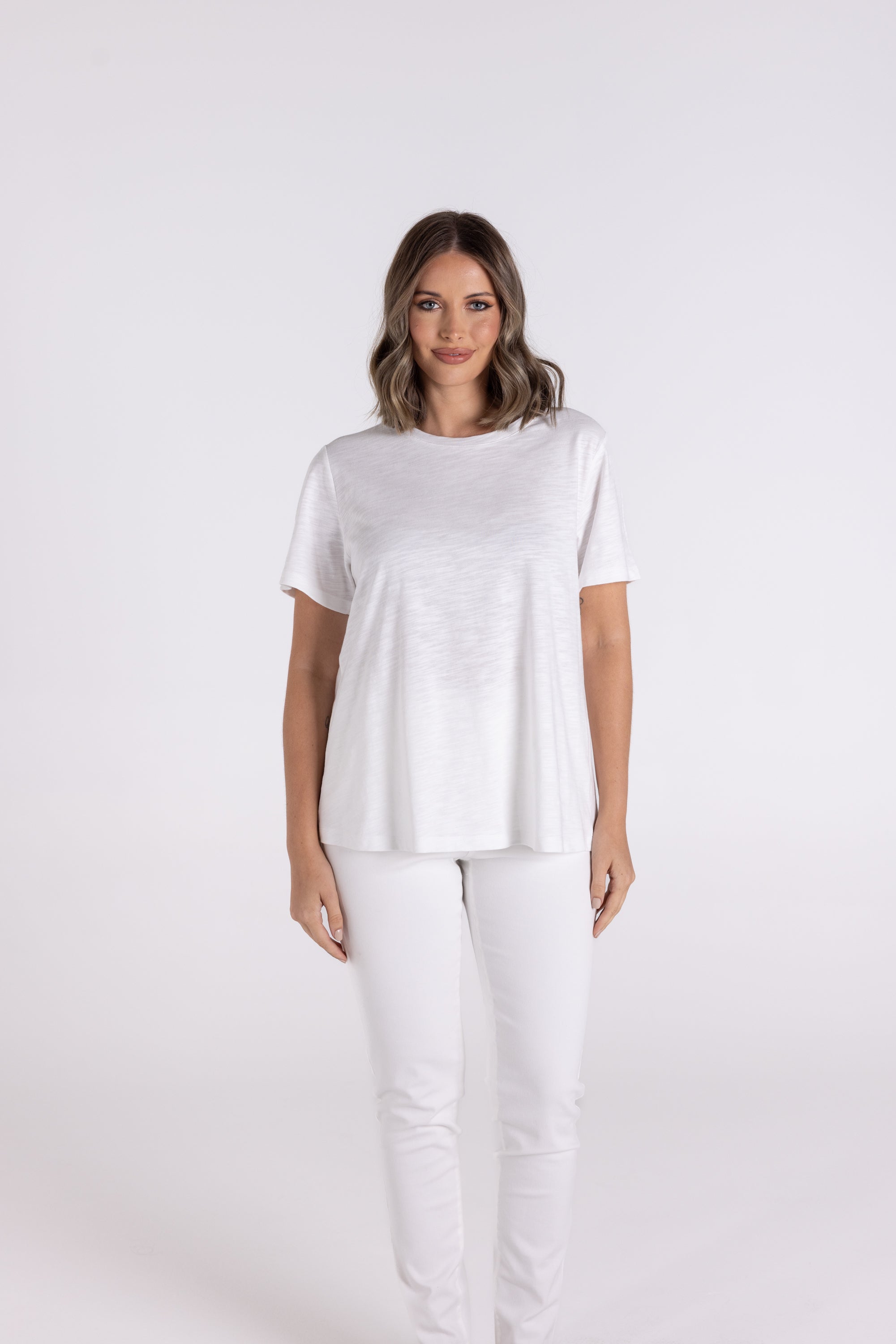 Crew Neck T-Shirt by Two-T's - White