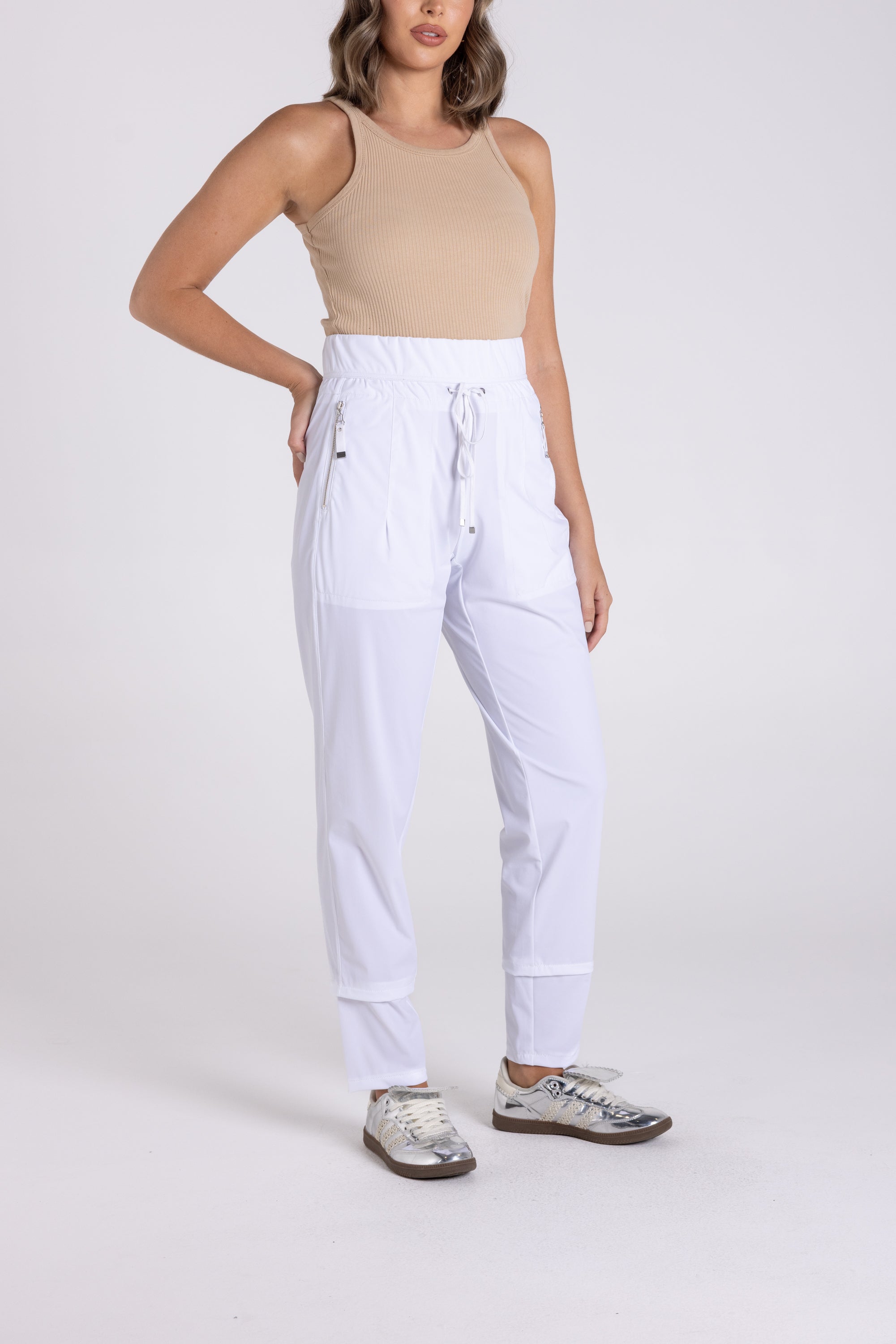 Panelled Pants by Two-T's - White