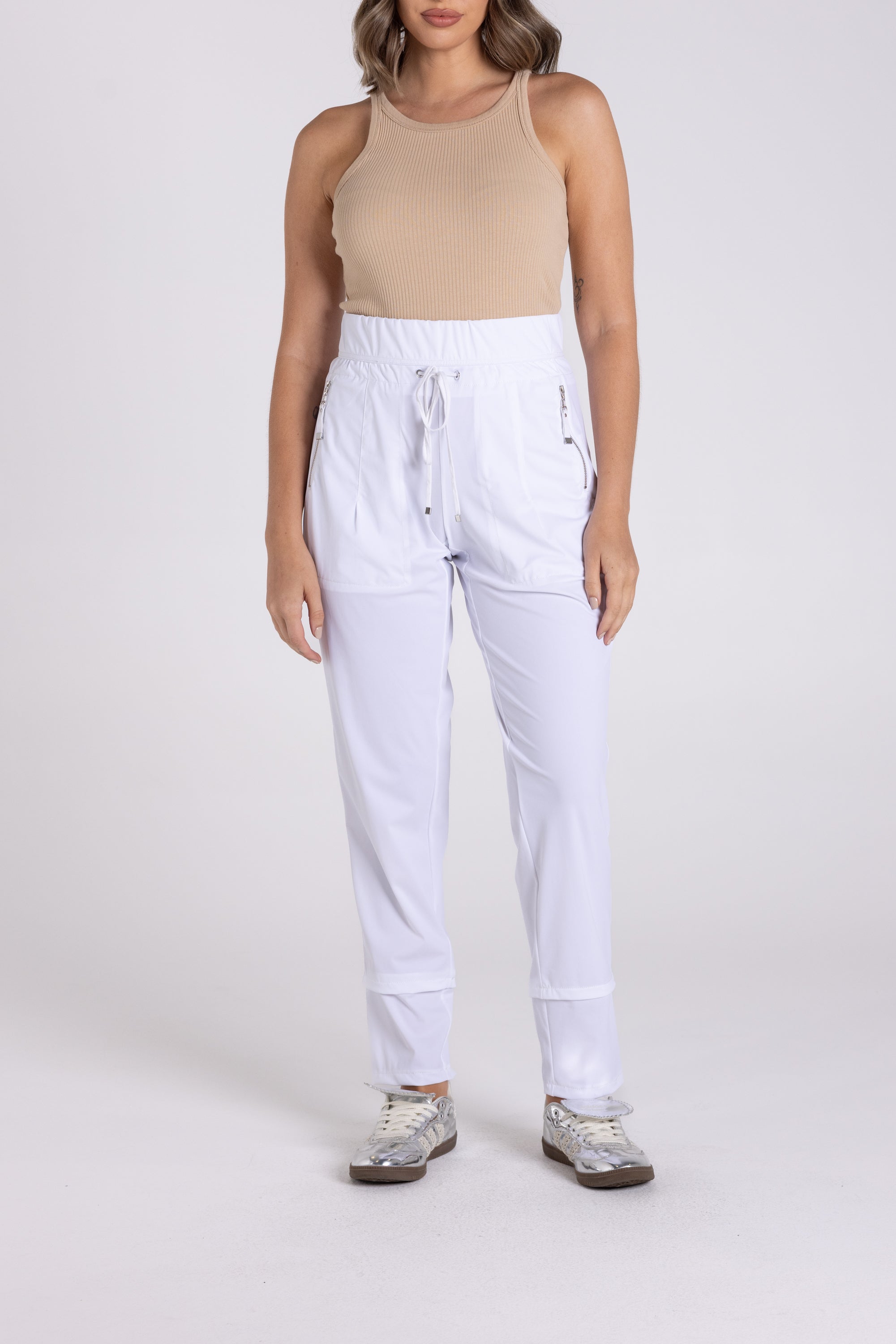Panelled Pants by Two-T's - White