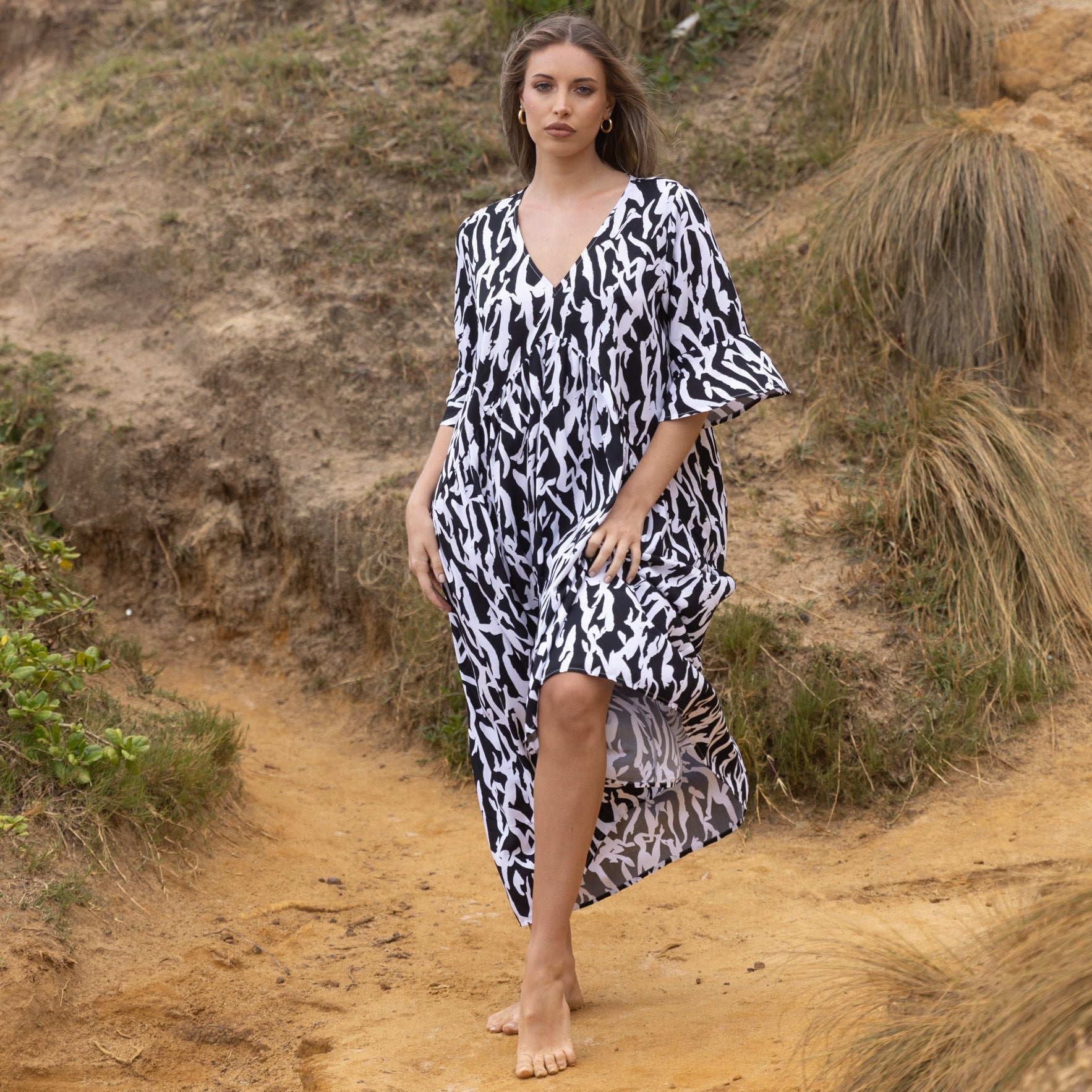 Abstract print dress by Two-T's