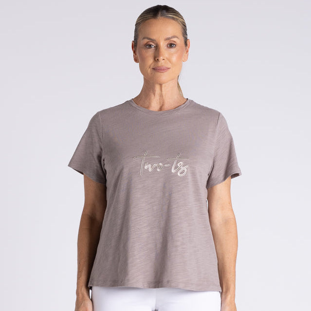 Crew neck t-shirt with logo by Two T's