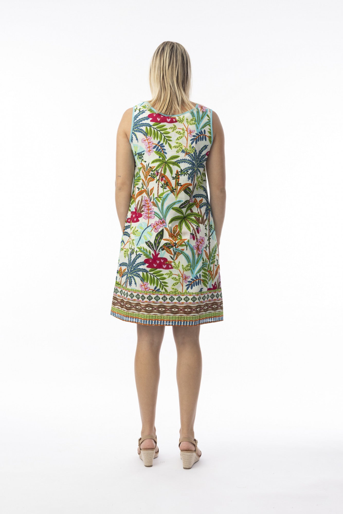 Ovahe Sleeveless Dress by Orientique - Print
