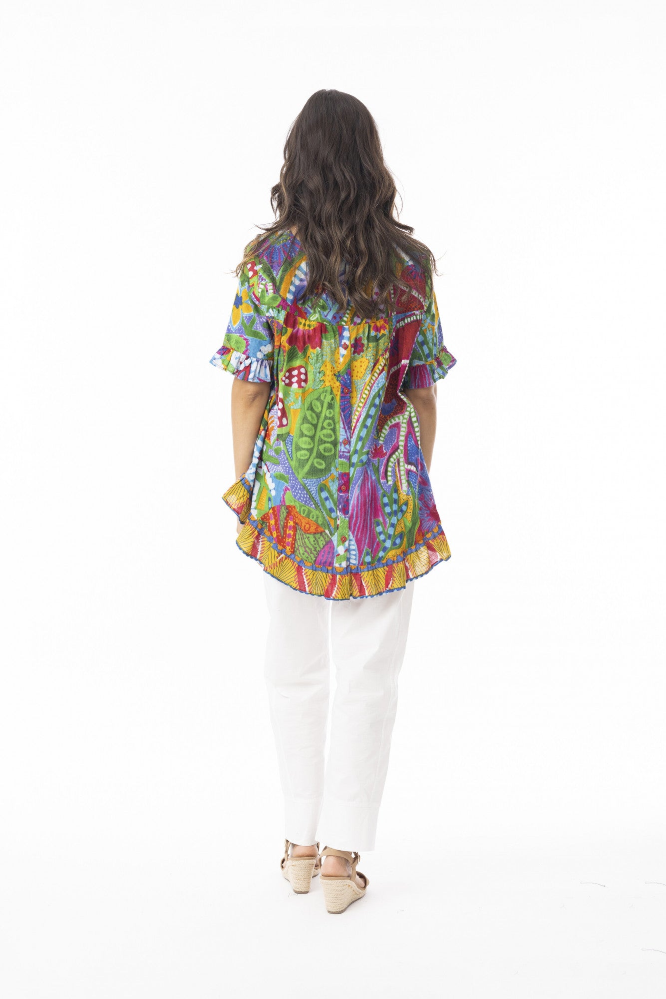 Ipanema Frill Top by Orientique - Print