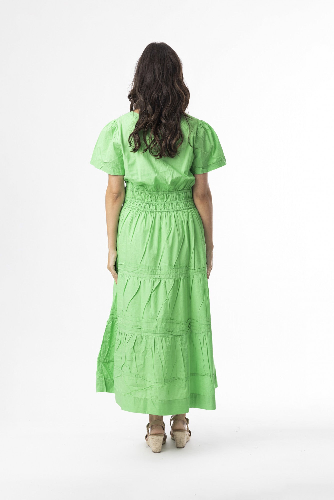 Poplin Essentials Maxi Dress by Orientique - Green