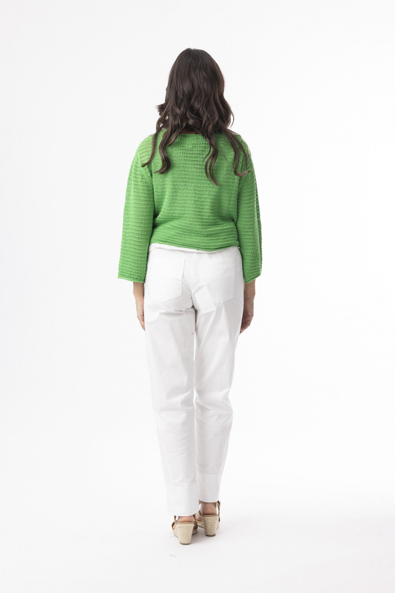 Knit Essentials Tie Shrug by Orientique - Green