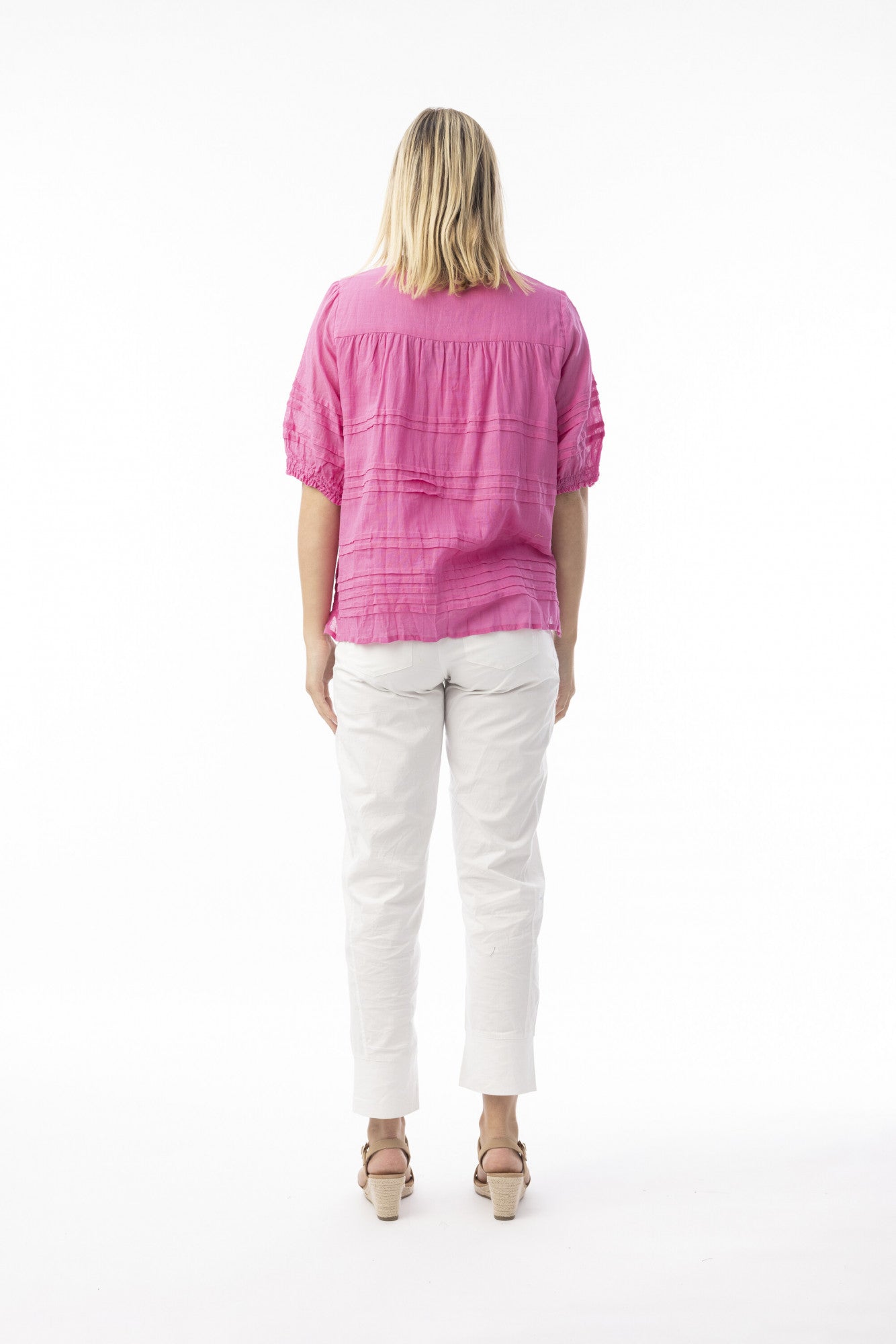 Essentials Pleated Top by Orientique - Pink