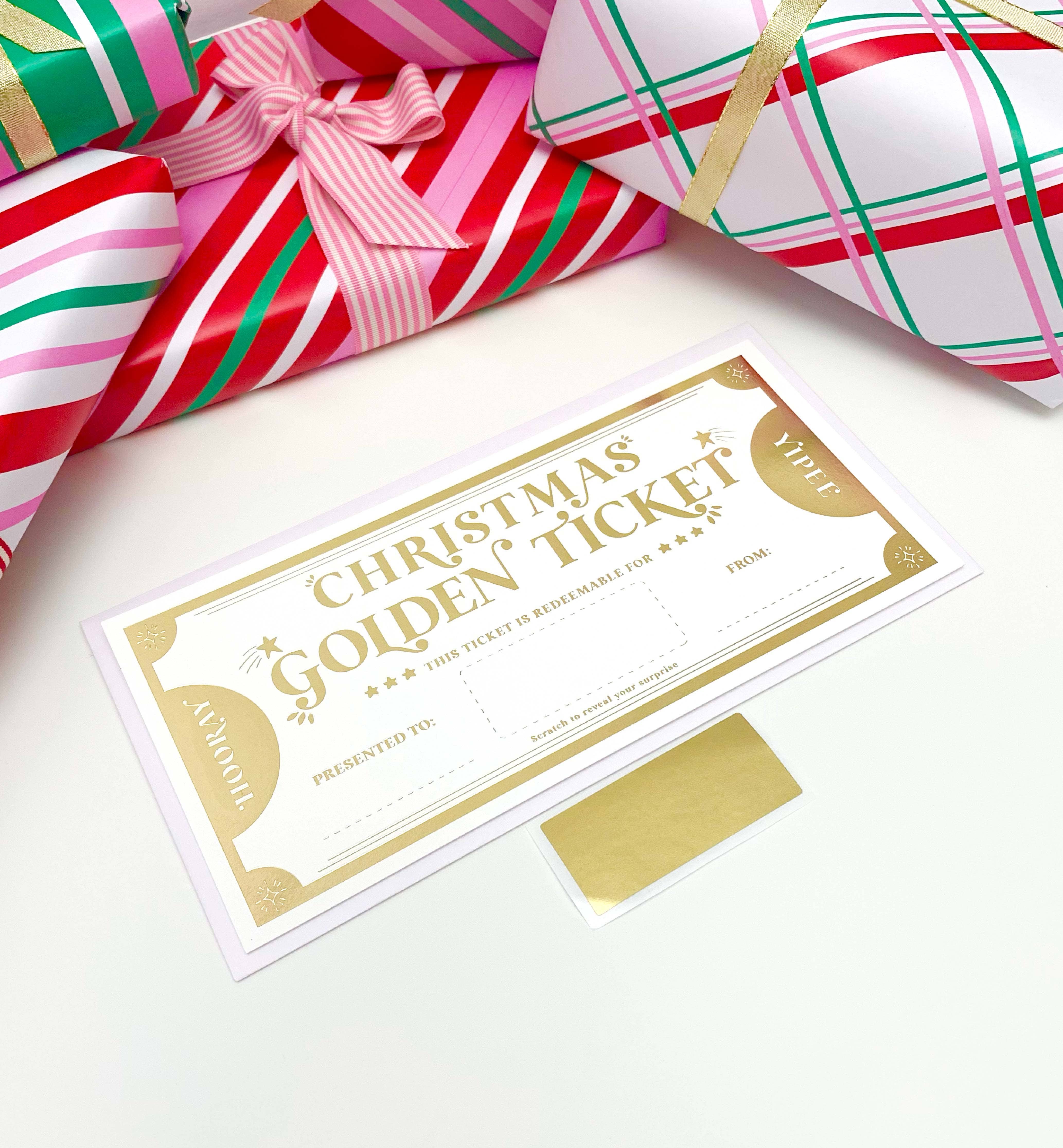 Scratch-off Christmas Golden Ticket Gift Voucher