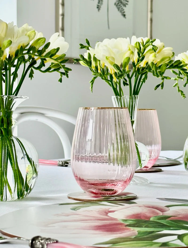 Soiree Crystal Gin Tumblers - Pink