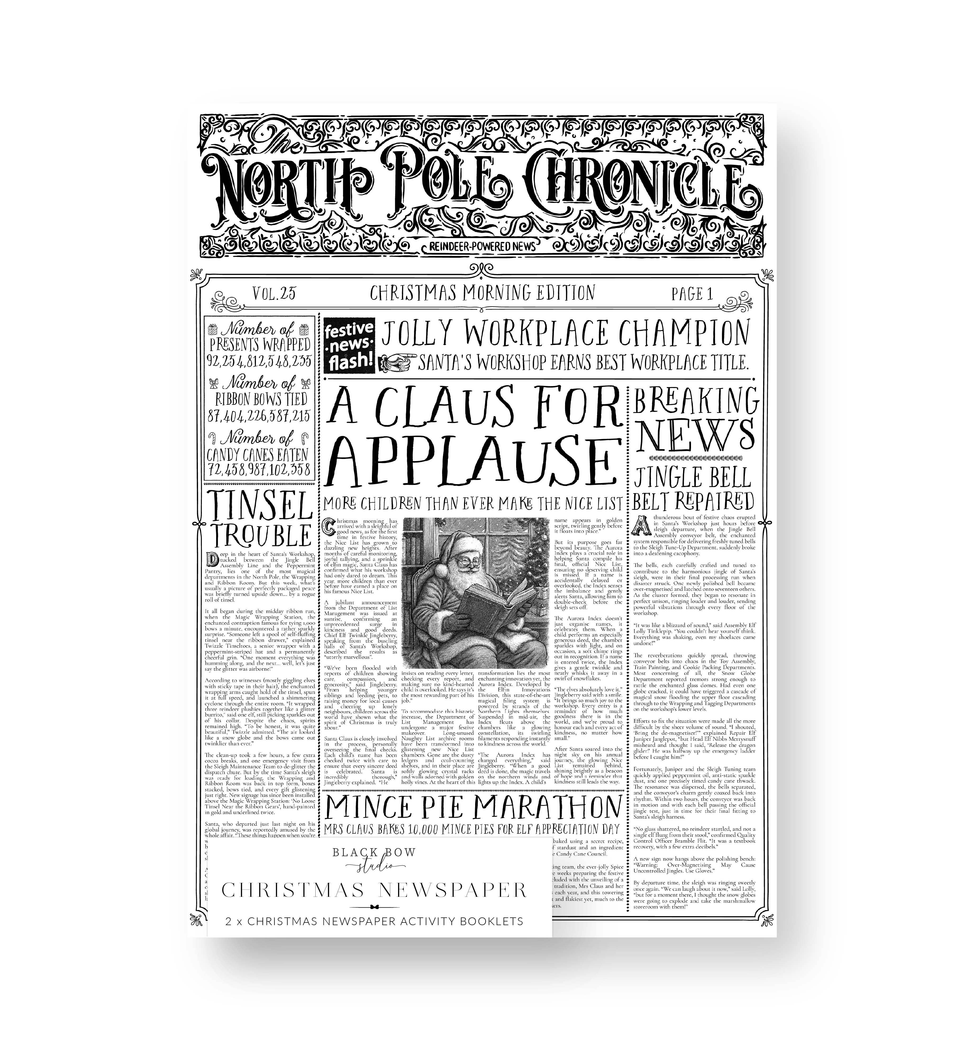 Christmas Newspaper Activity Booklet - Set of 2 Booklets