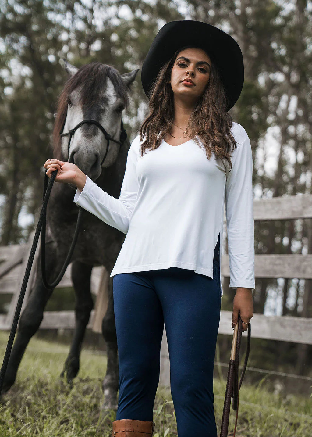 Braxton Bamboo Long Sleeve Top by Lou Lou Australia - White