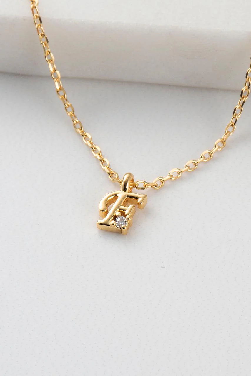 Initial Necklace F By Zafino- Gold