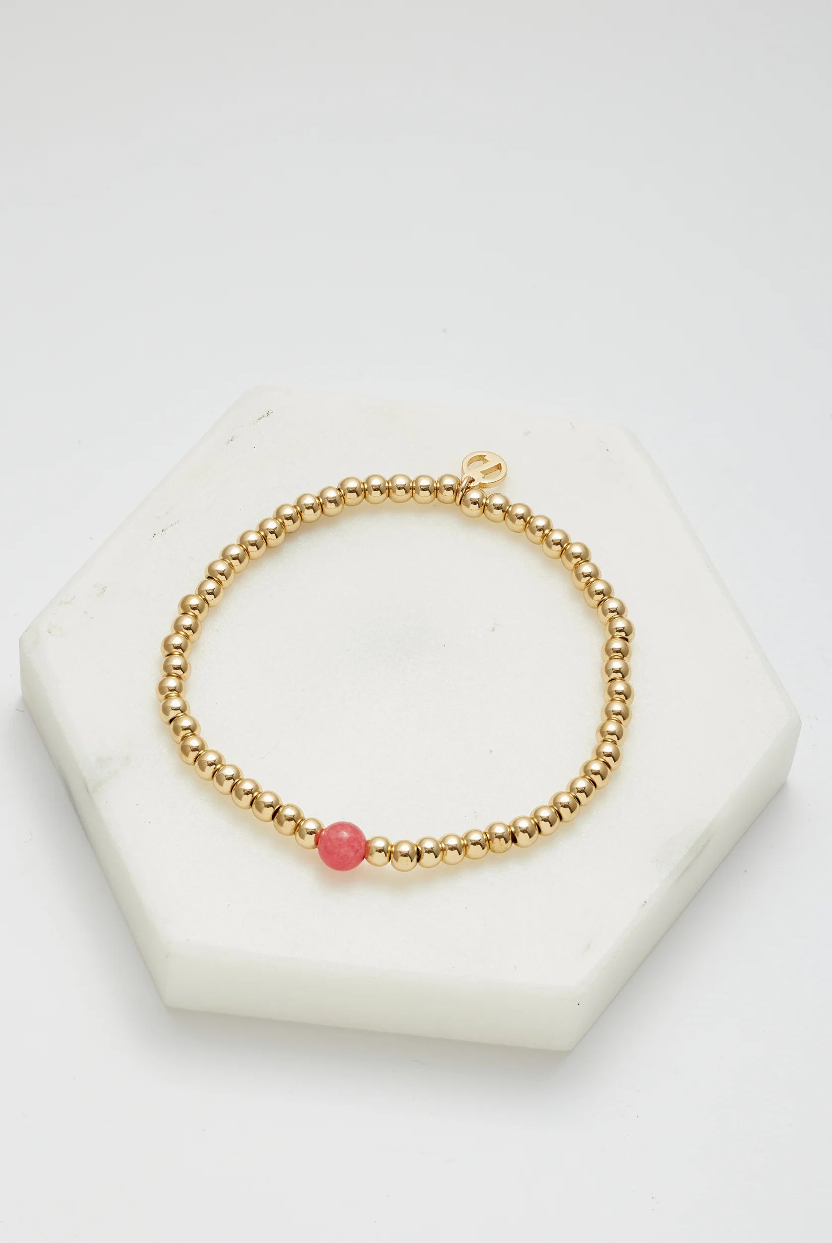 Gold Bead Bracelet by Zafino- Rouge