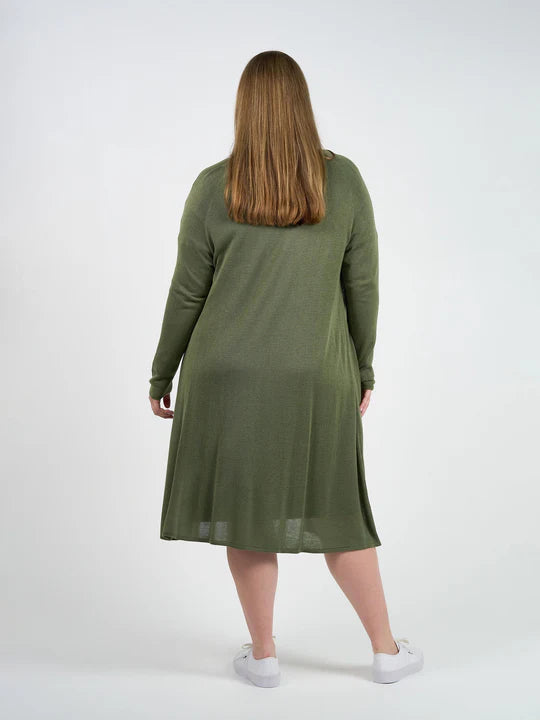Quatro Cashmere/Bamboo Duster Jacket by Lou Lou Australia - Olive