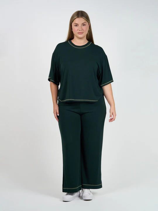 Carey Bamboo Culotte by Lou Lou Australia - Dark Green