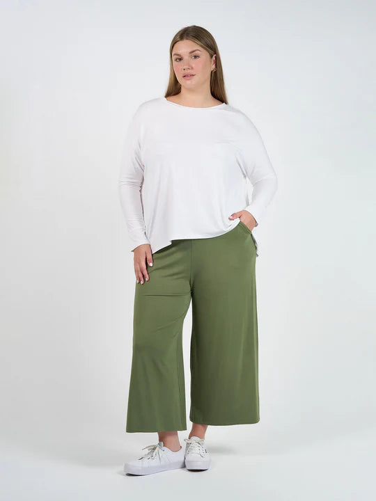 Ciara Bamboo Culotte Pant by Lou Lou Australia - Olive