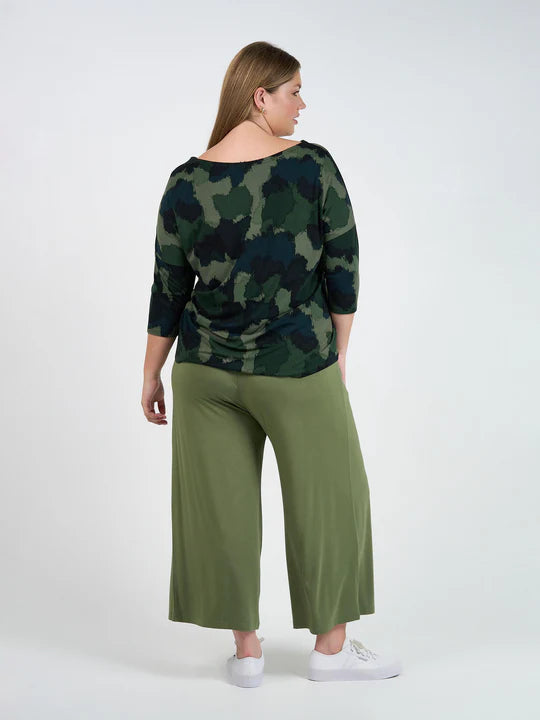 Ciara Bamboo Culotte Pant by Lou Lou Australia - Olive