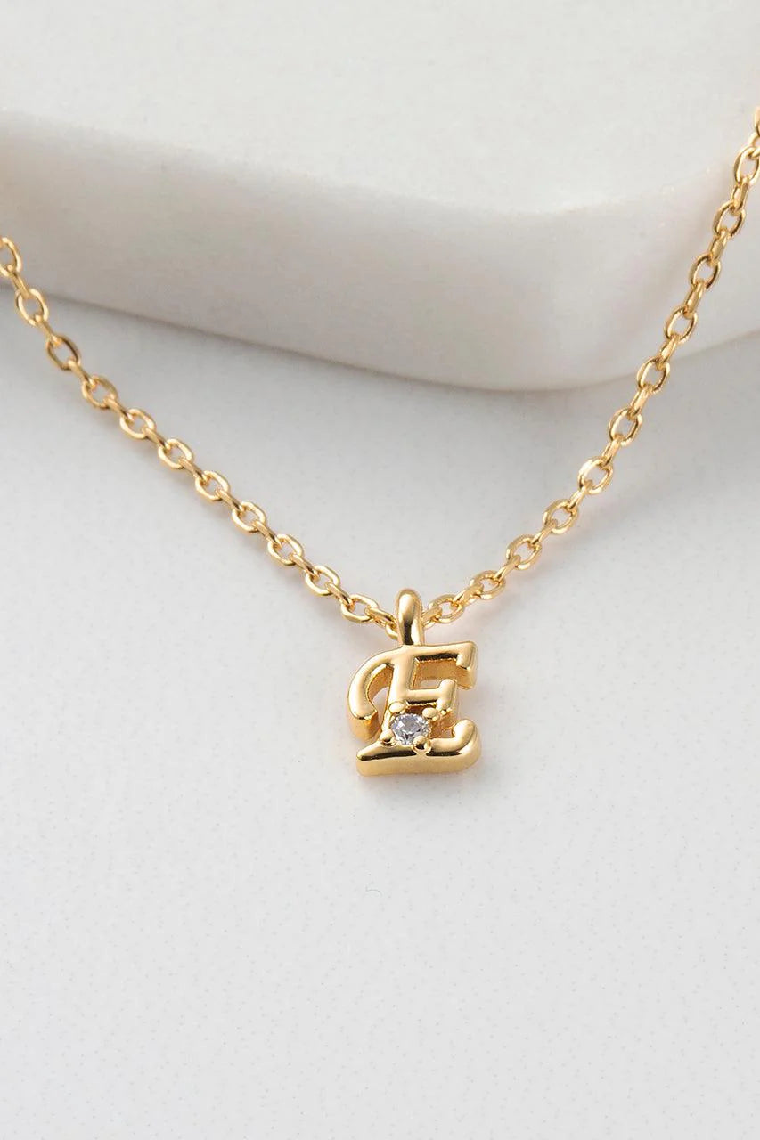 Initial Necklace E by Zafino- Gold