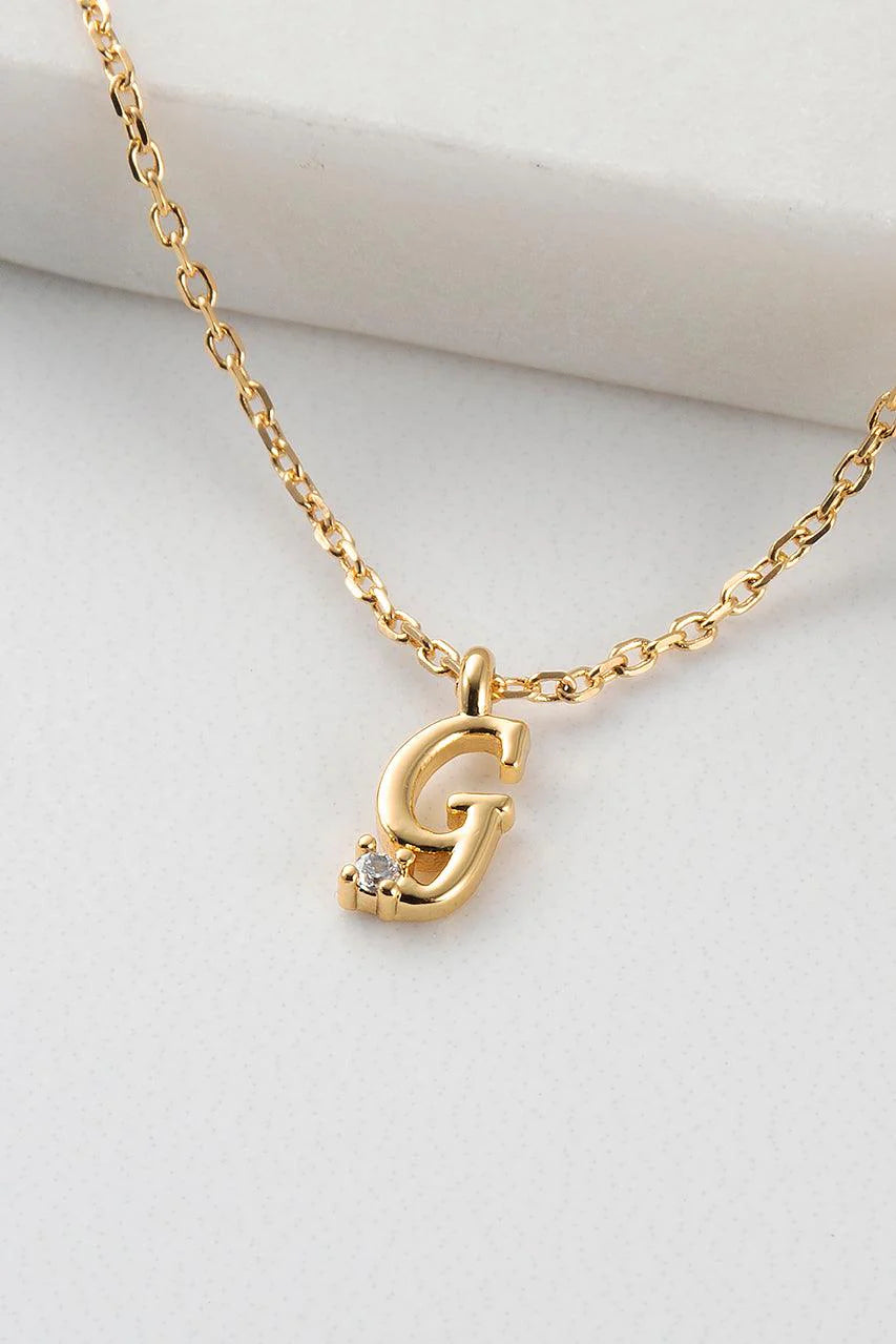 Initial Necklace G by Zafino- Gold