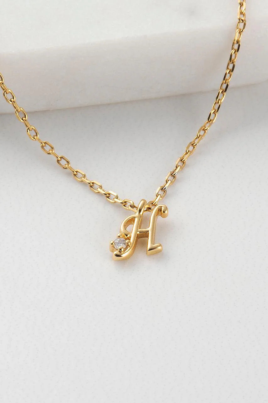 Initial Necklace H by Zafino- Gold