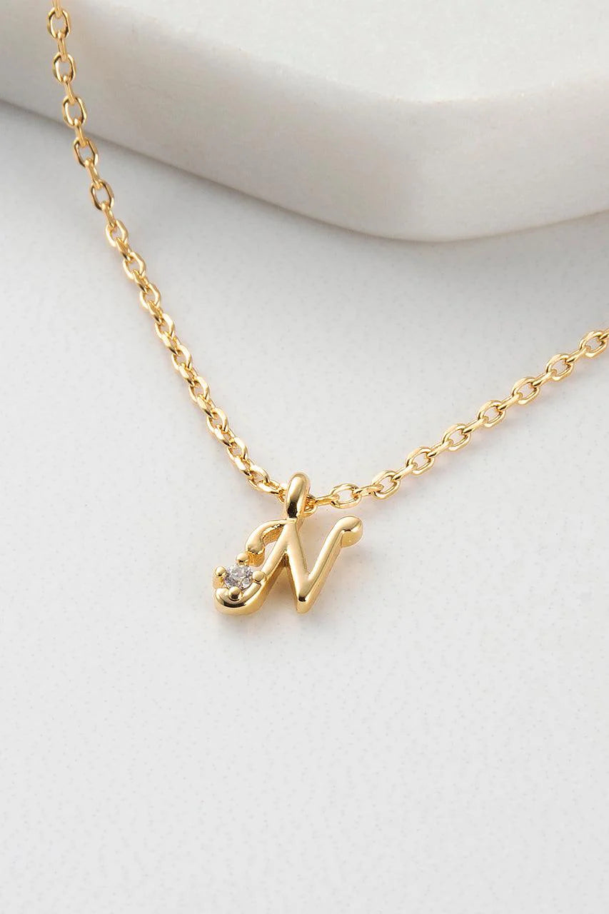 Initial Necklace N by Zafino- Gold