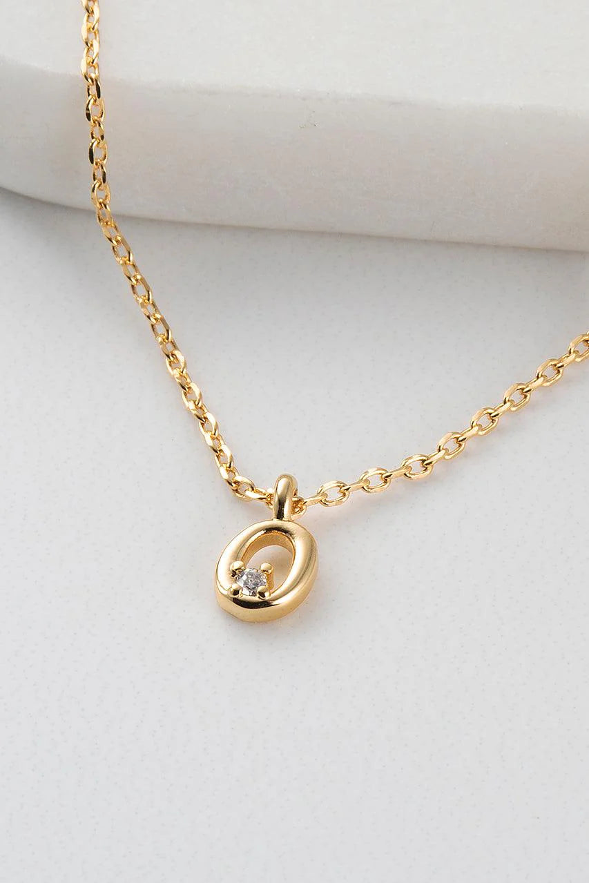 Initial Necklace O by Zafino- Gold