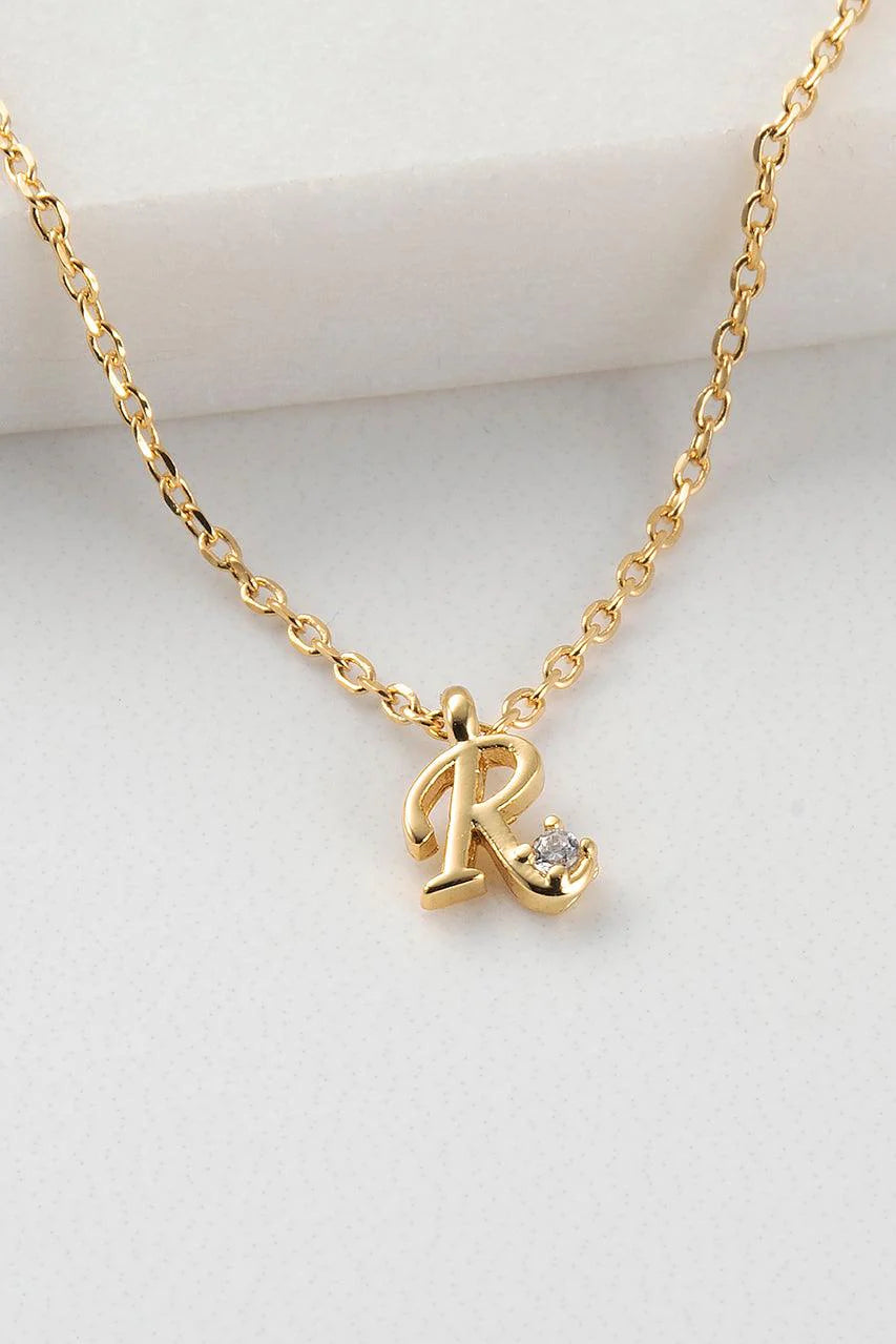 Initial Necklace R by Zafino- Gold