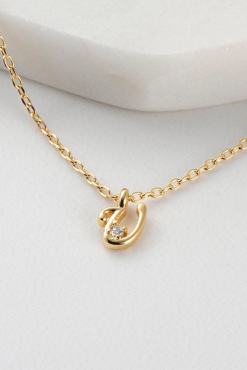 Initial Necklace U by Zafino- Gold