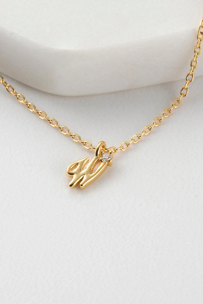 Initial Necklace W by Zafino- Gold