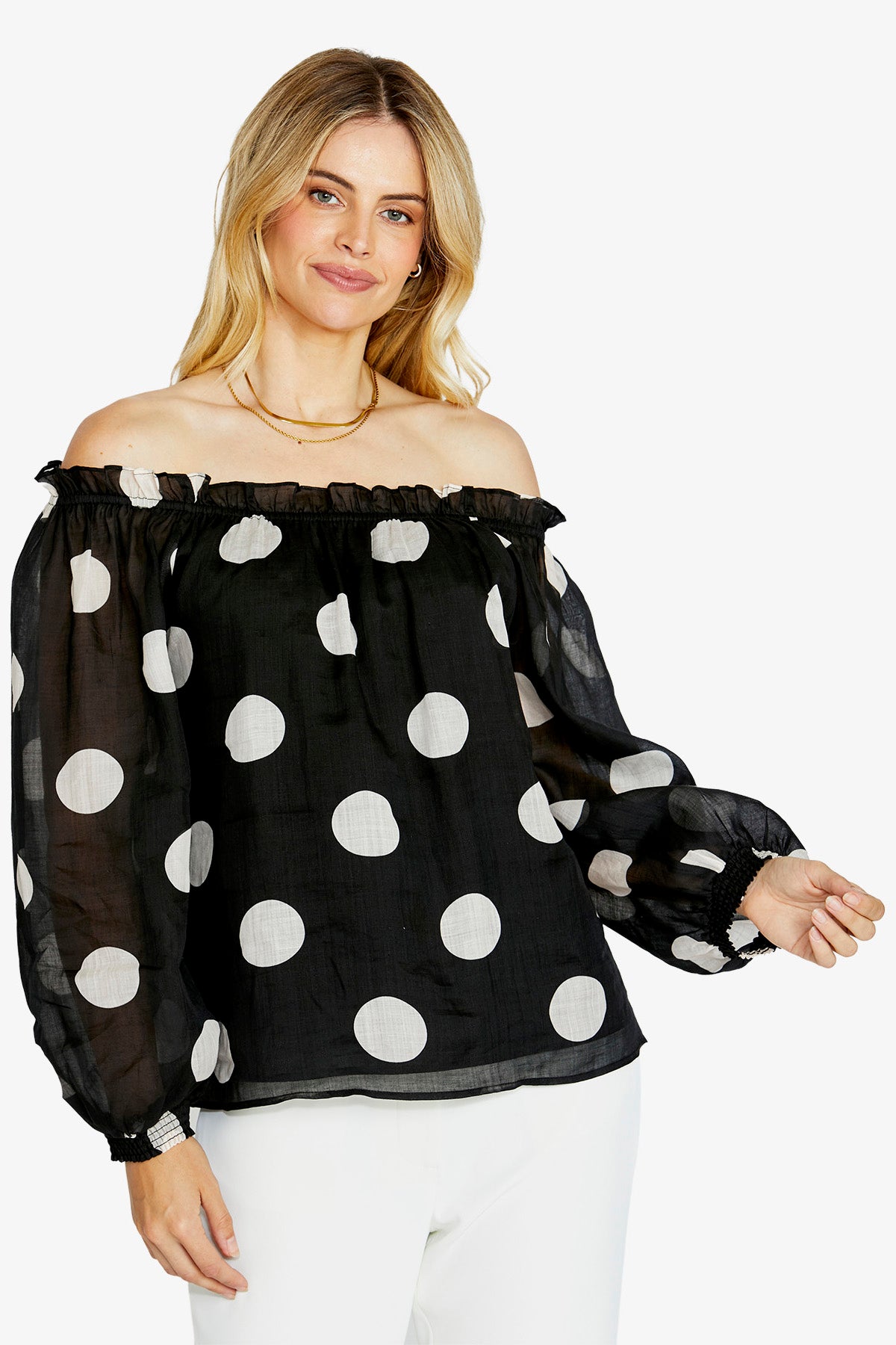 Rory off shoulder blouse by Ping Pong