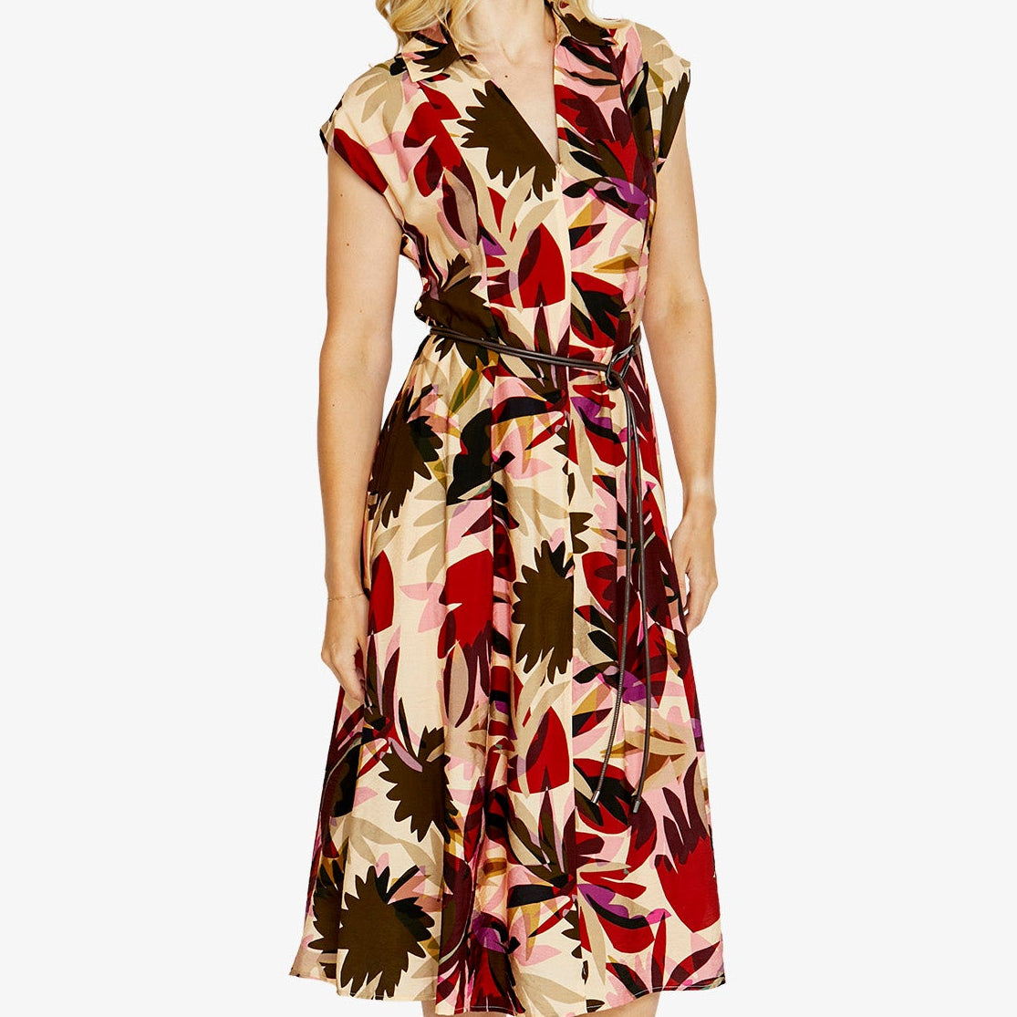 Sophie sleeveless belt dress by Ping Pong