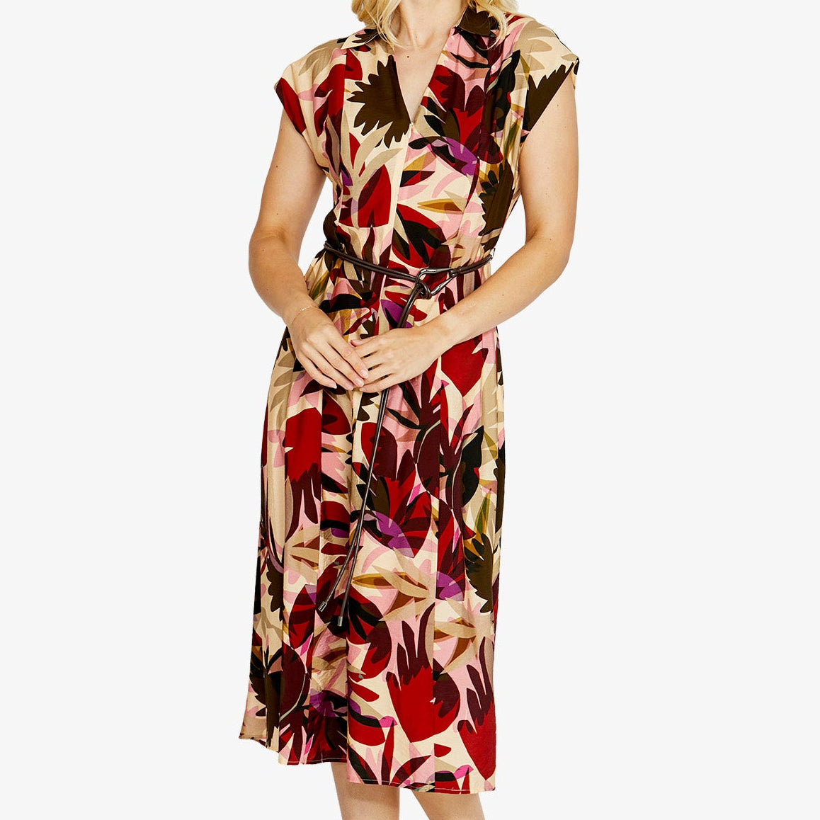 Sophie sleeveless belt dress by Ping Pong