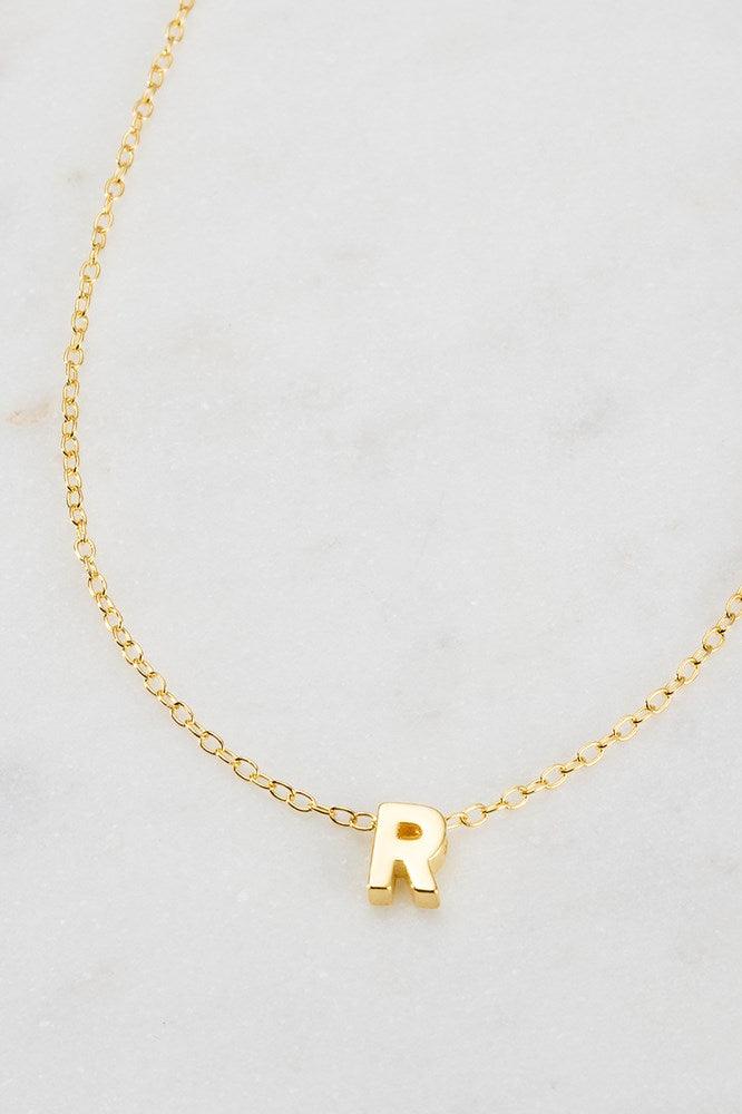 Letter Necklace R by Zafino - Gold