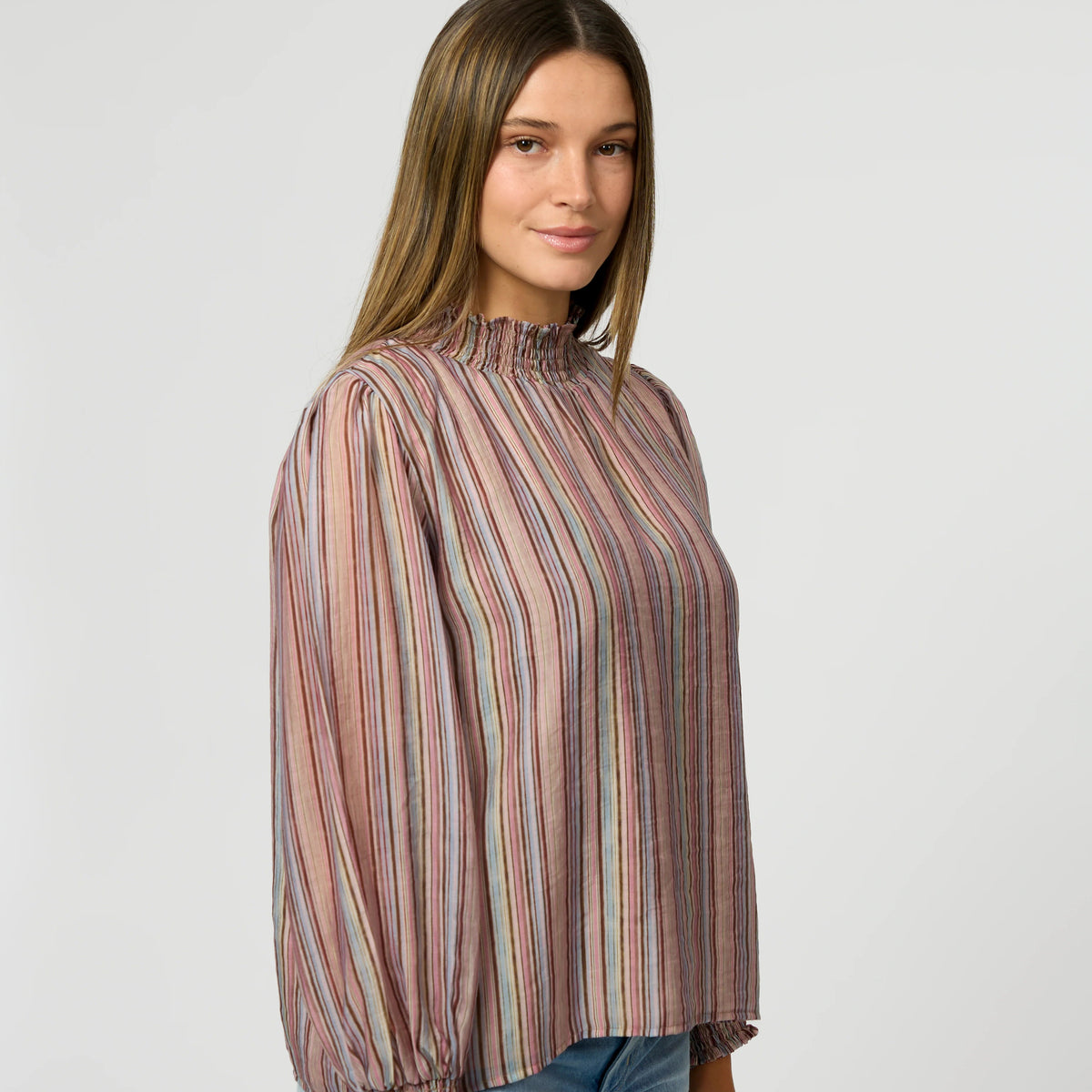 Sylvie Blouse by Stella + Gemma - pastel stripe
