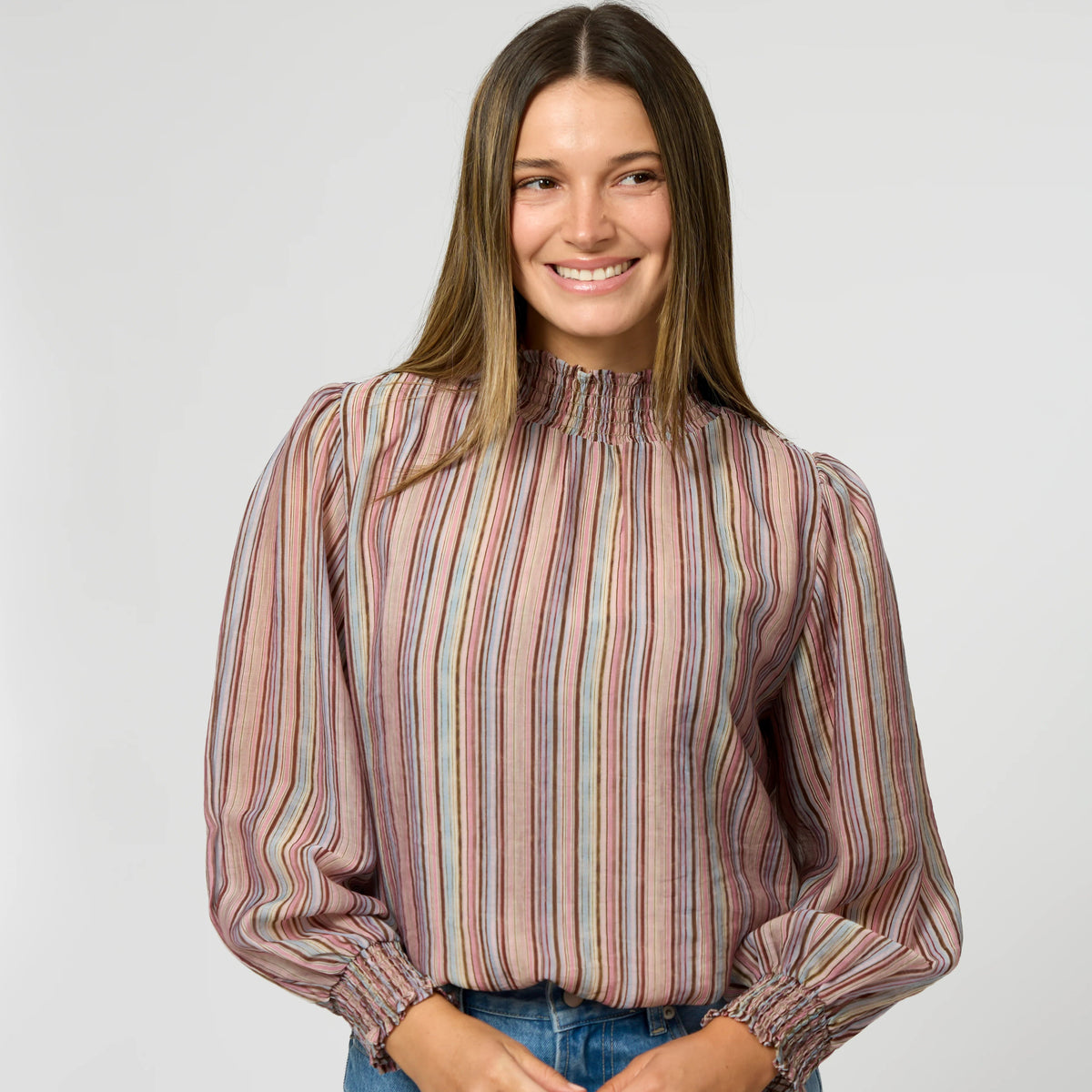 Sylvie Blouse by Stella + Gemma - pastel stripe