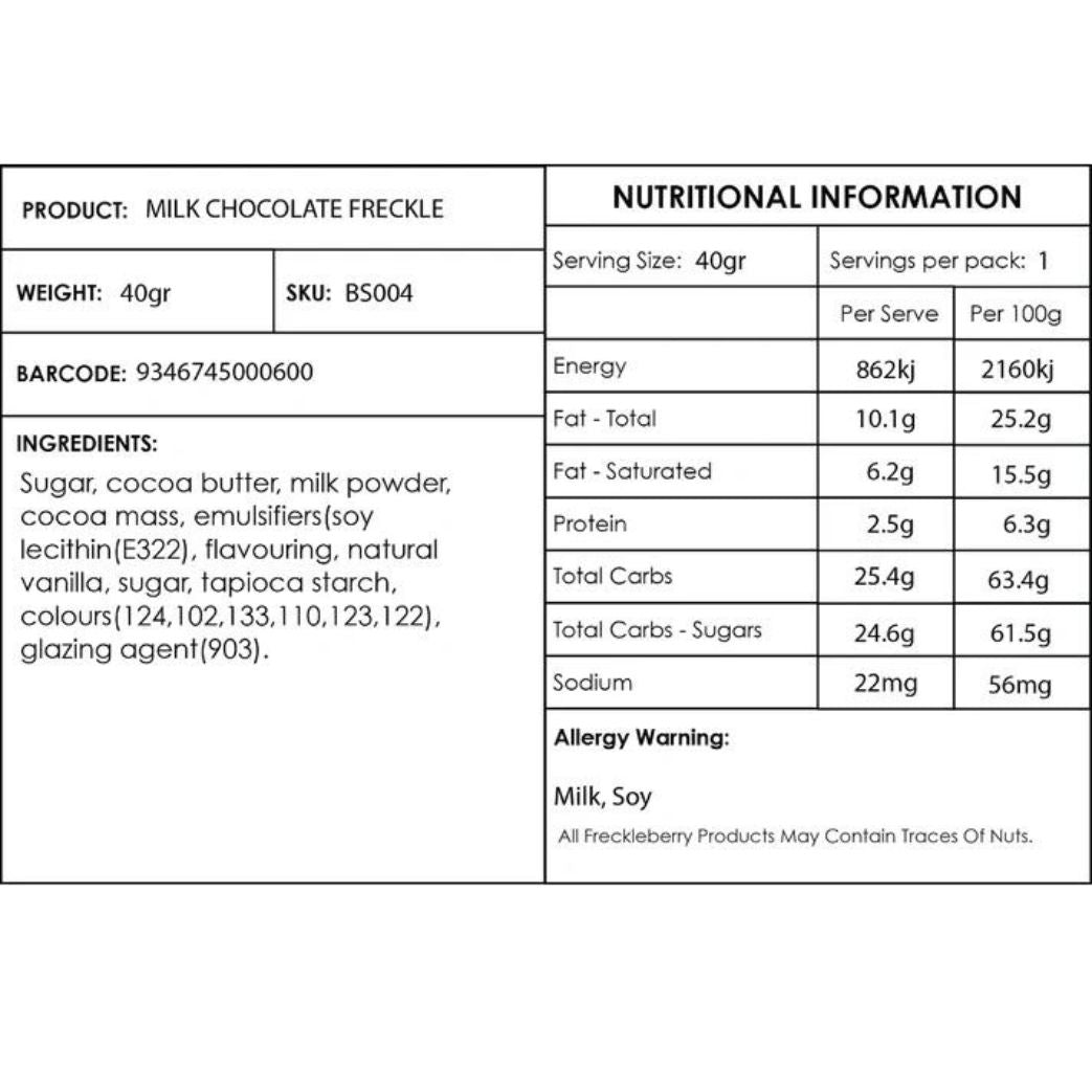 Single Freckle 40G Xoxo - Valentines