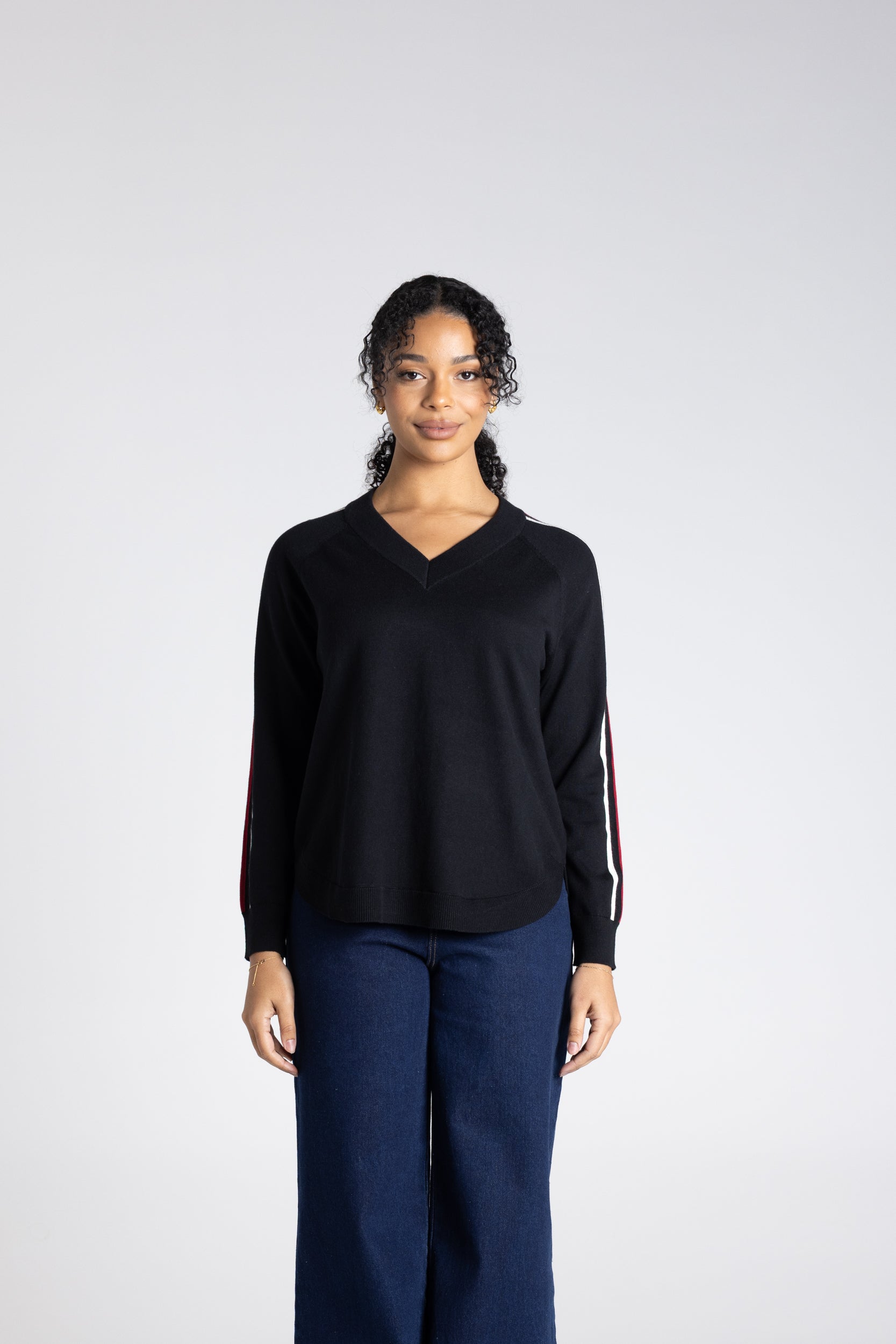 Multi Stripe Knit by Two-Ts - Black Combo