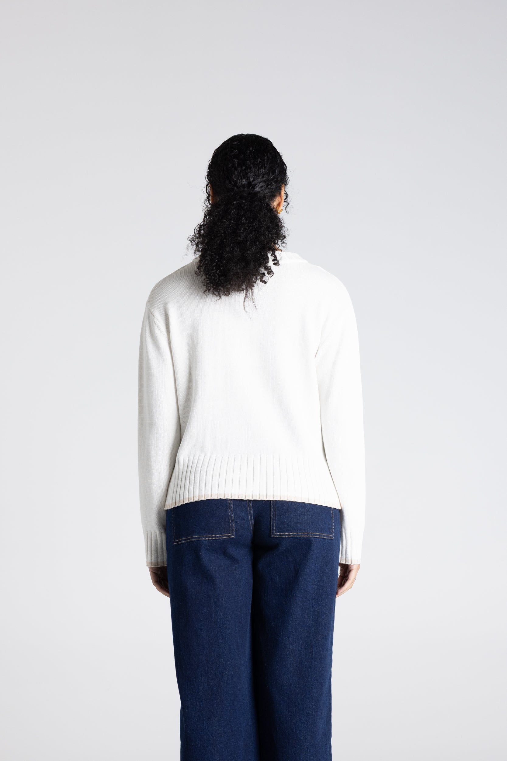 Cable Knit by Two-Ts - White w/Oat Tipping