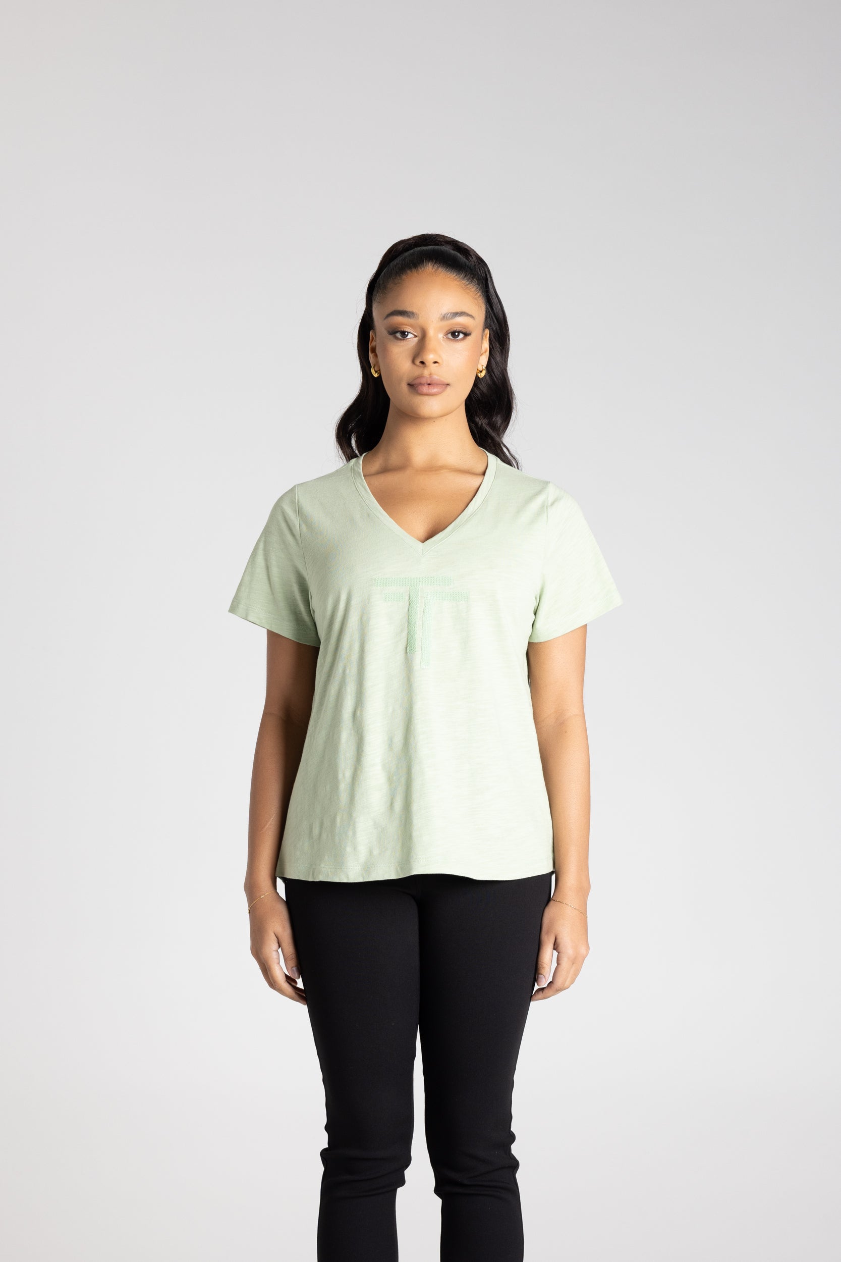 V-Neck T-Shirt by Two-Ts - Pistachio