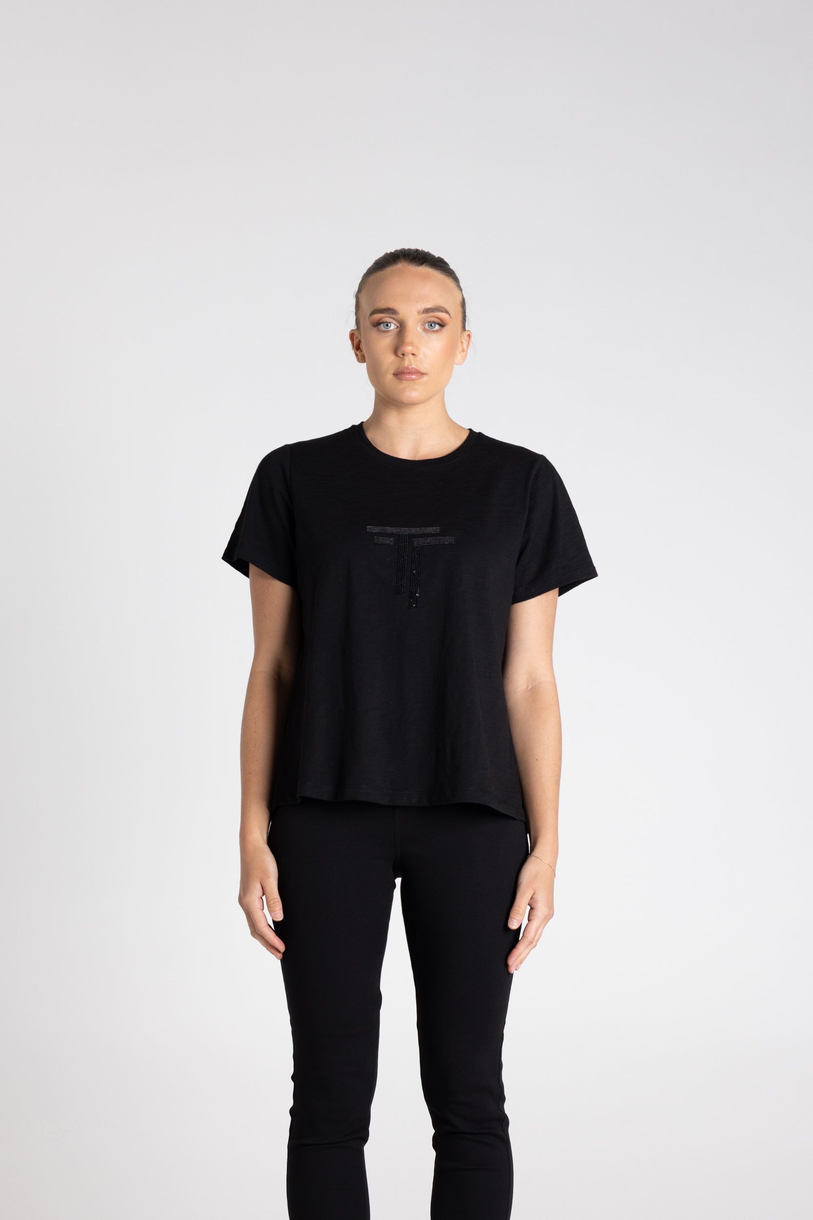 Raw Edge Sweater by Two-Ts - Black