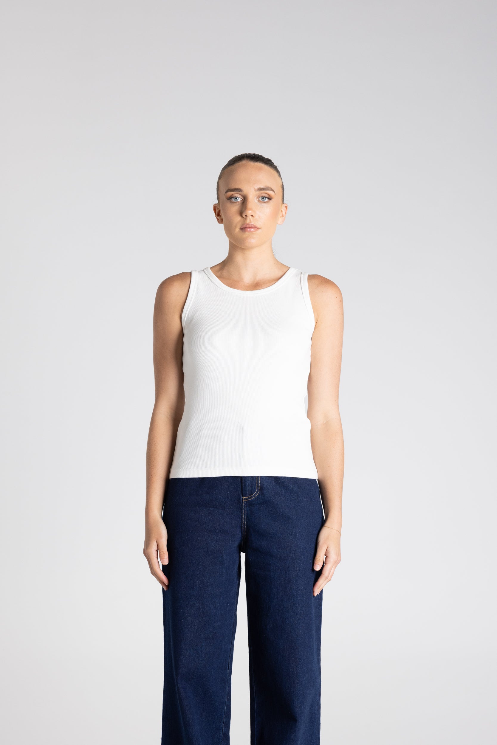 Rib Tank by Two-Ts - White