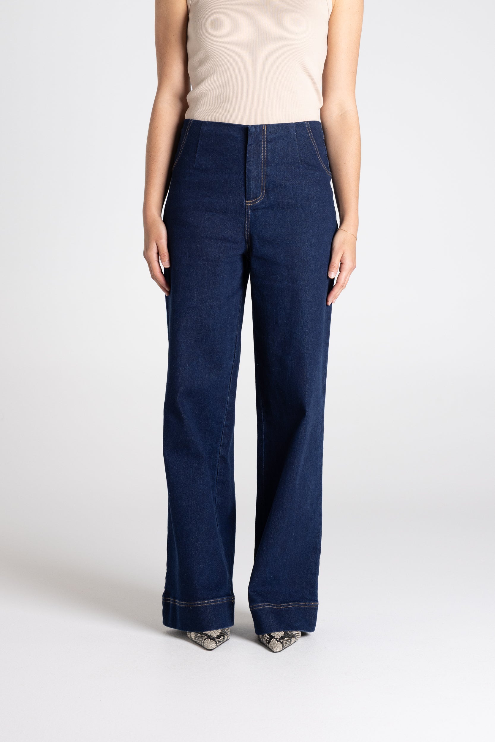 Denim Boot Leg Jean by Two-Ts - Dark Denim